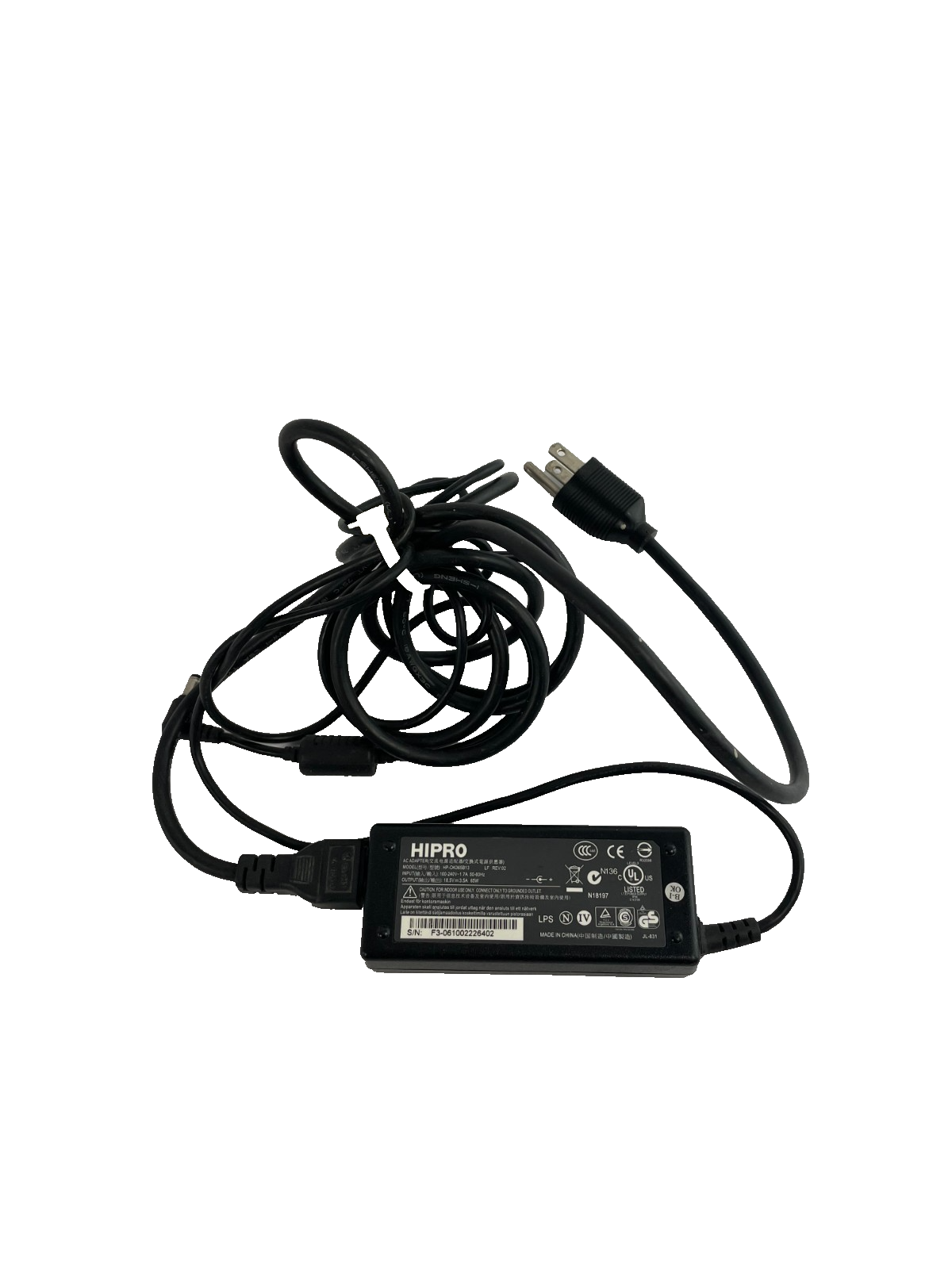 Geniune Hipro Model HP-OK065B13 Output 18.5 V 3.5A Power Supply AC Adapter #A42