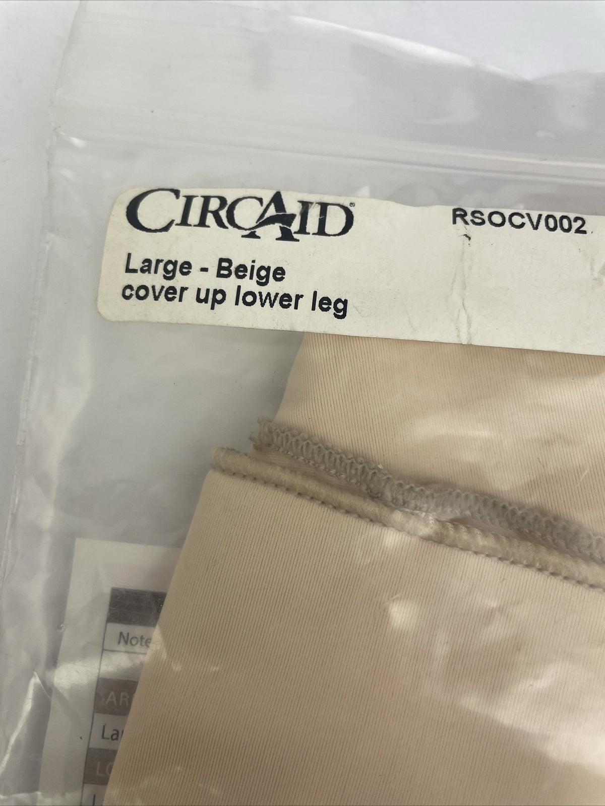 CIRCAID RSOCV002  Cover up Leg Sleeve. Lower Leg, Beige, Large LRG