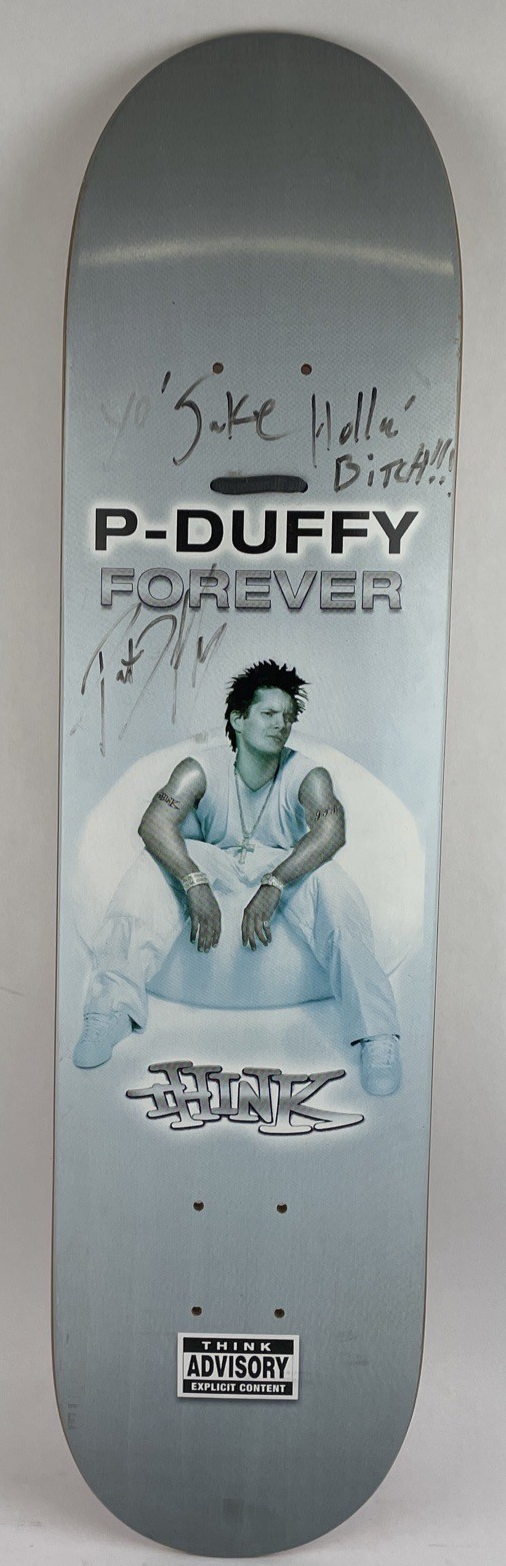 Very RARE Pat Duffy Think P-DIDDY Skateboard SK8 Deck Personalized AUTOGRAPHED
