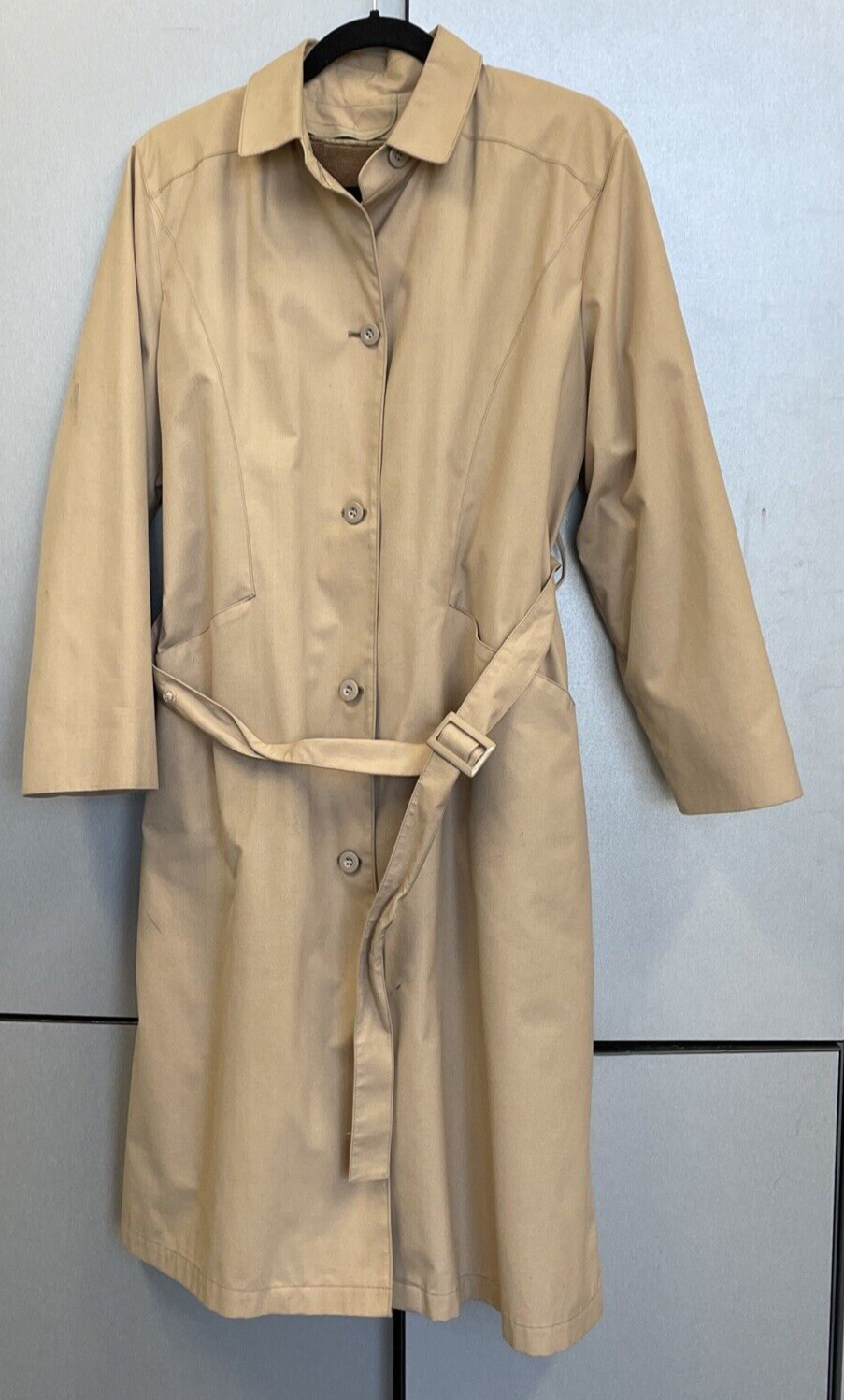 LONDON FOG MAINCOATS Women's Long Beige TRENCH COAT w Removable Liner* 12P VGC