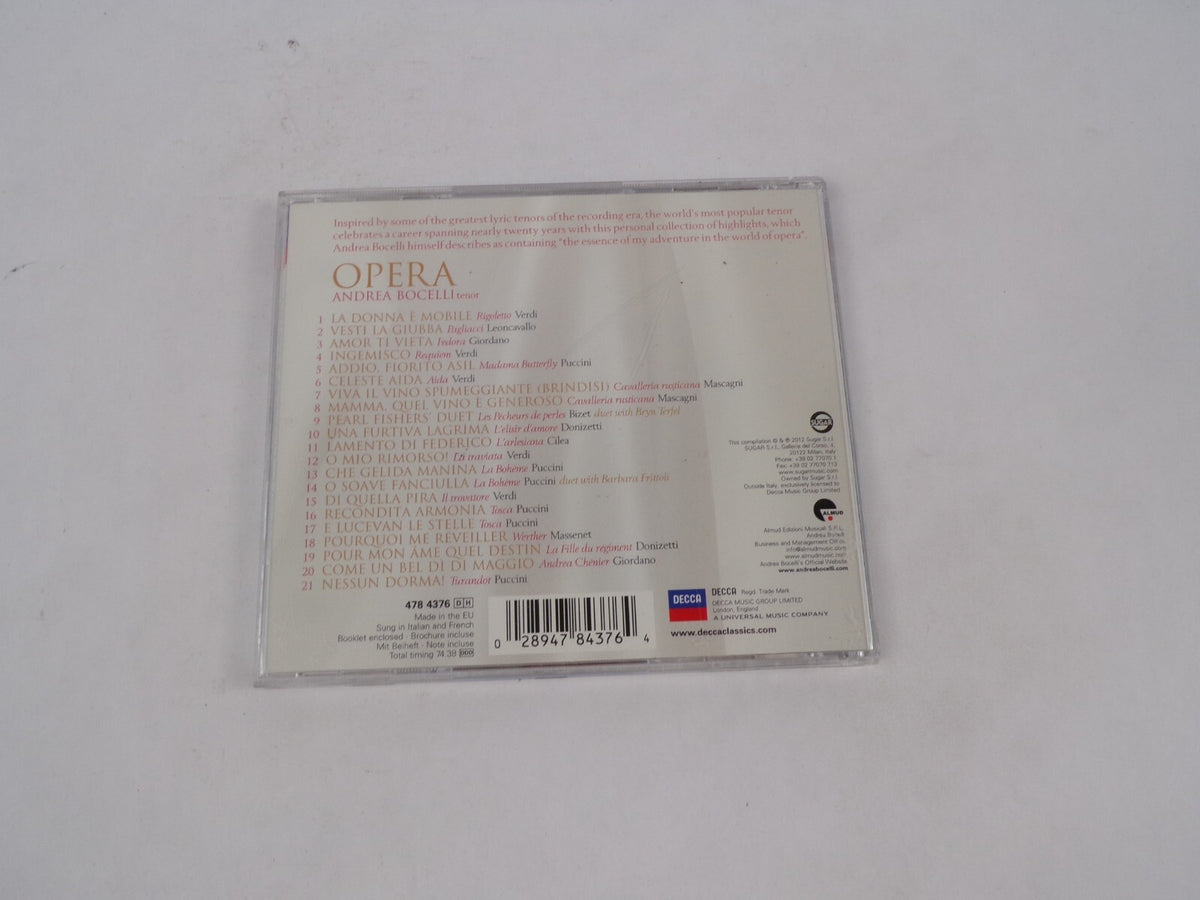 Andrea Bocelli Opera La Donna E Mobile Vest La Giubba Amor Ti Vieta CD#68