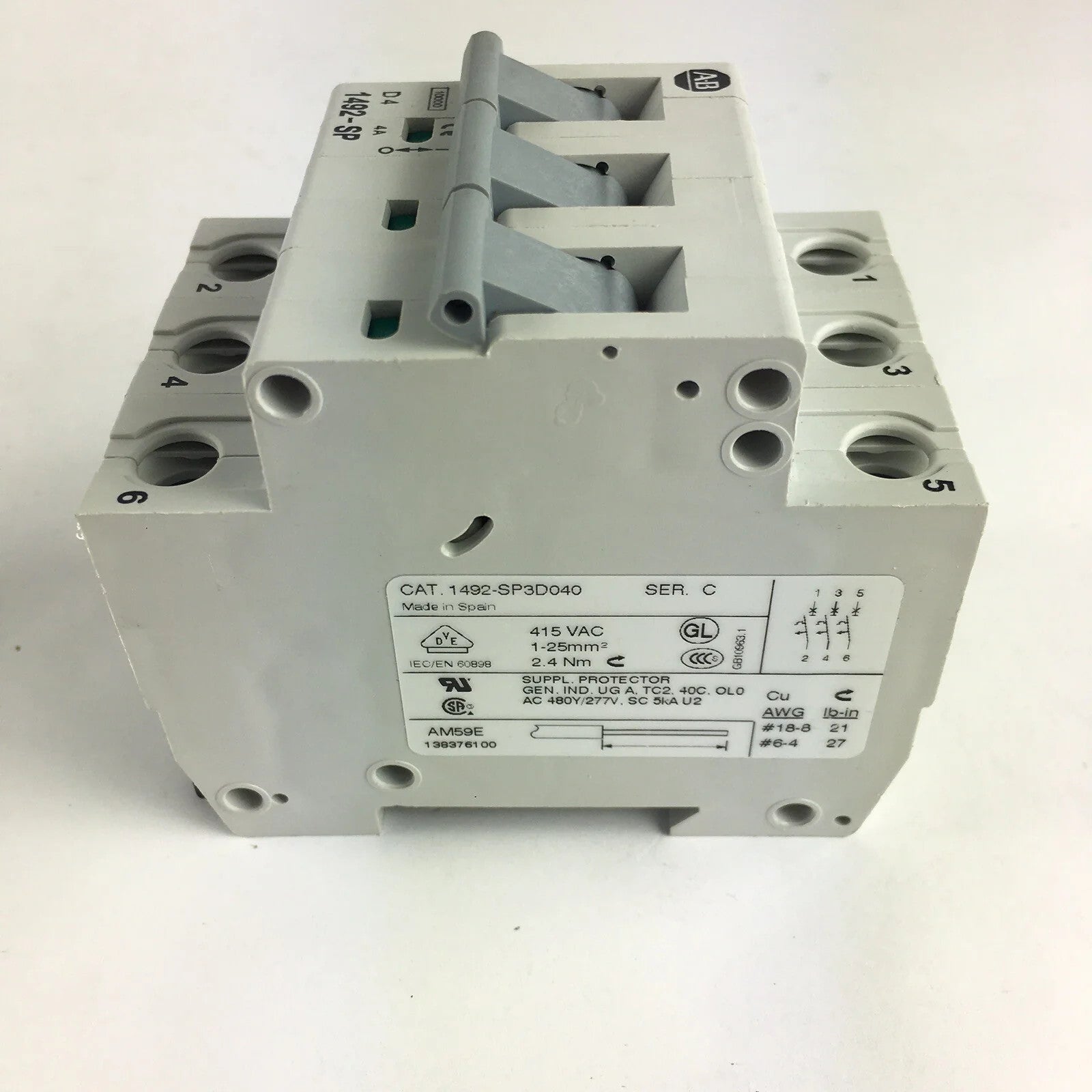 Allen Bradley 1492-SP3D040 4 A Circuit Breaker 1492-SP D4 1492SP3D040 (TSC)