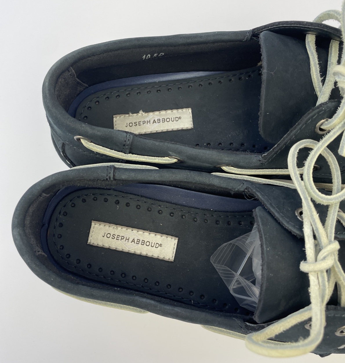 Joseph Abboud Boat Shoes Mens 10.5 Navy Blue Nubuck Leather Moc Toe Deck Loafers