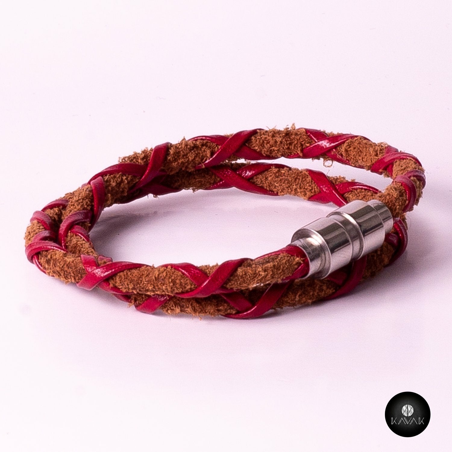 Kavak - Handmade Fearless Red Leather Adjustable Women's Bracelet