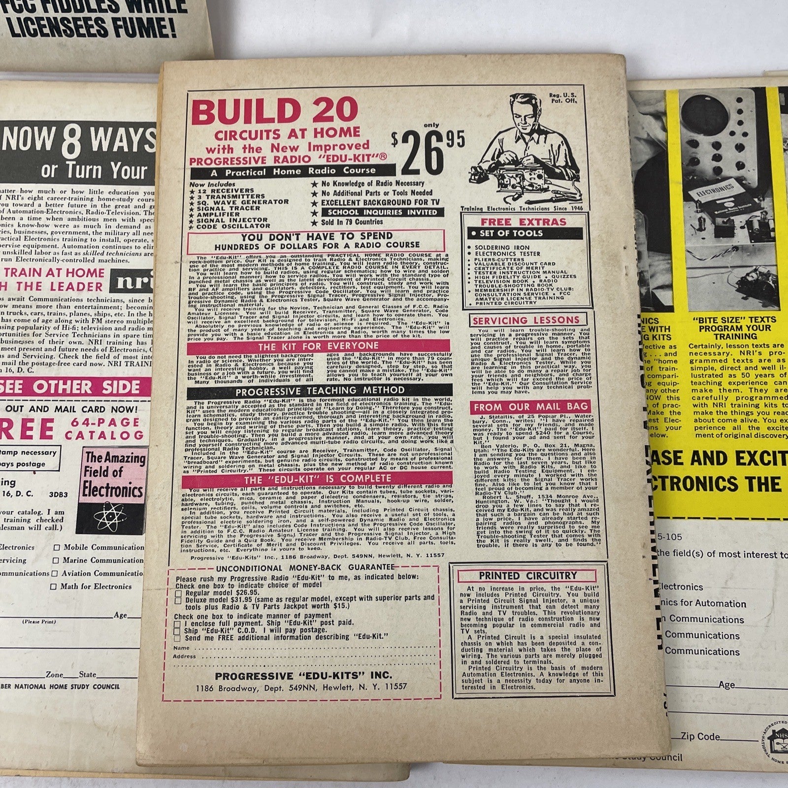 Lot of 5 x 1960's Radio-TV Experimenter Magazine Lot by Science and Mechanics