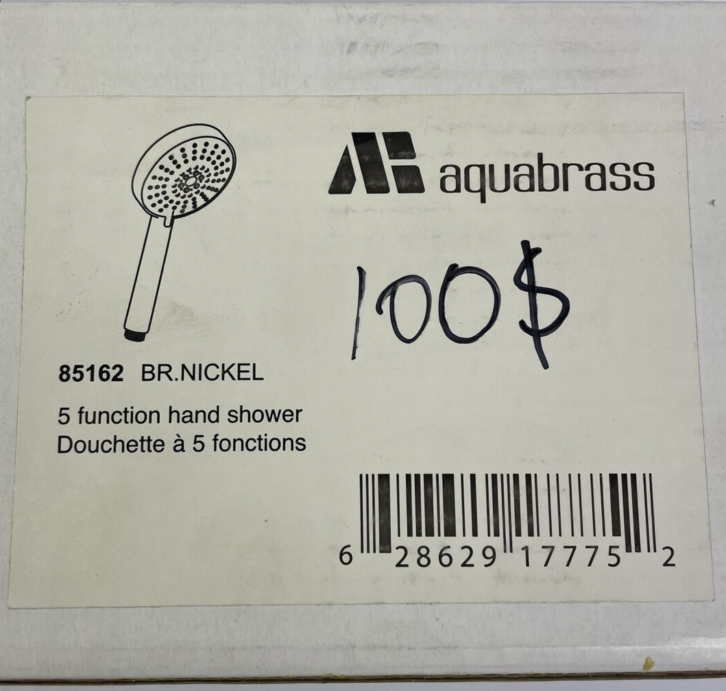 Aquabrass 4 3/4" Round Multi-Function 2.5 GPM Handshower in Brushed Nickel, ABHS