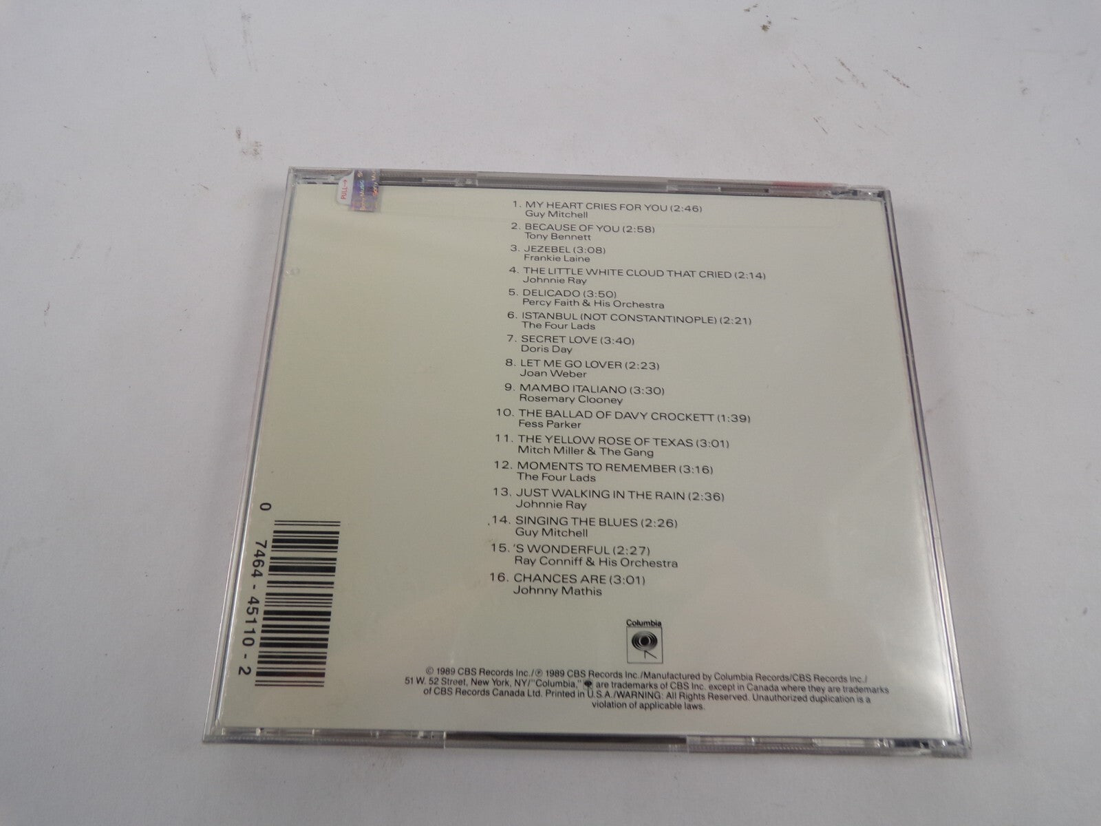 Is Most Requesed Songs Of The 1950s My Heart Cries For You Secret Love CD#51