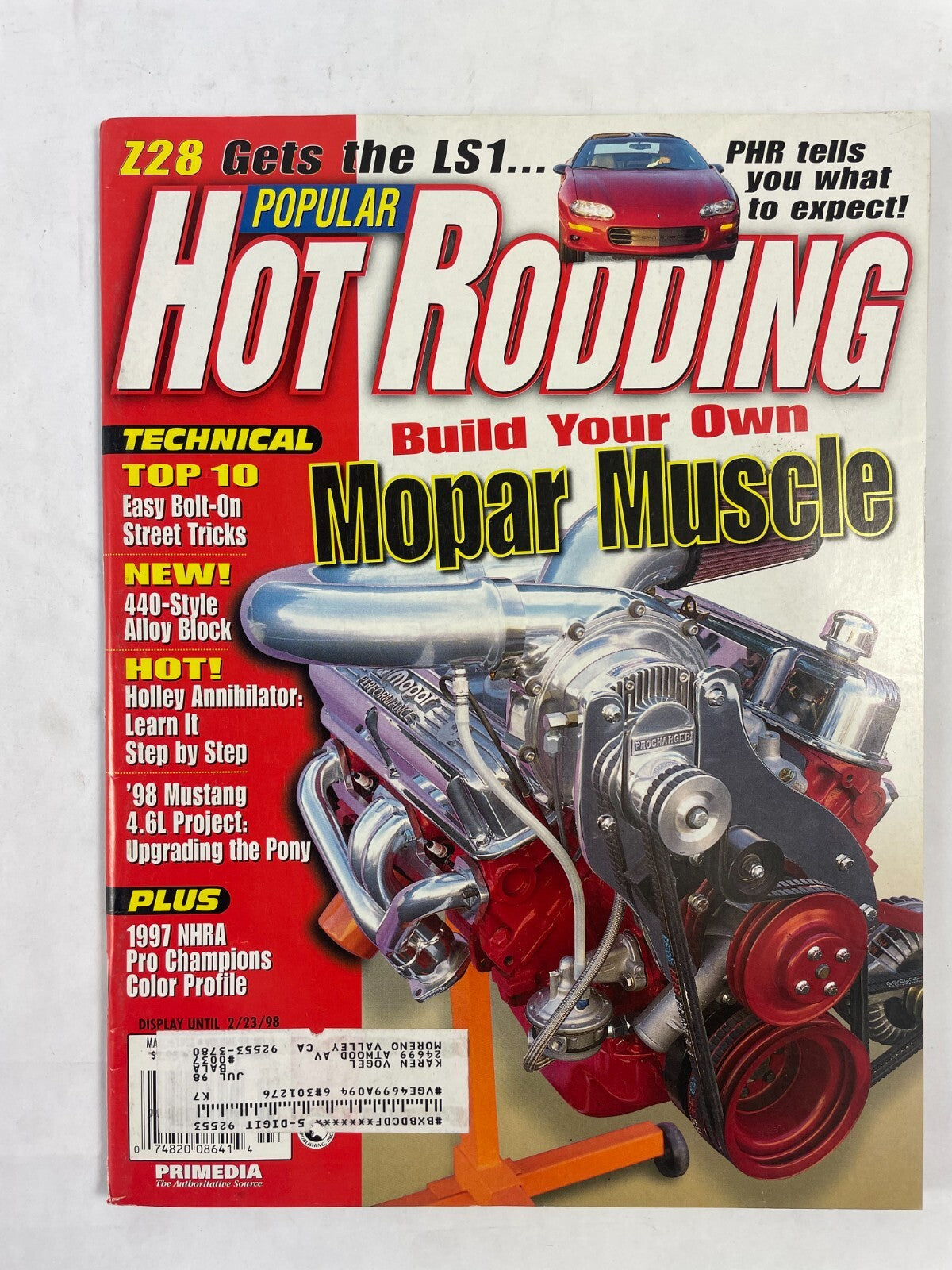 May 1998 Hot Rodding Magazinee Build Your Own Mopar Muscle Technical Easy Bolt