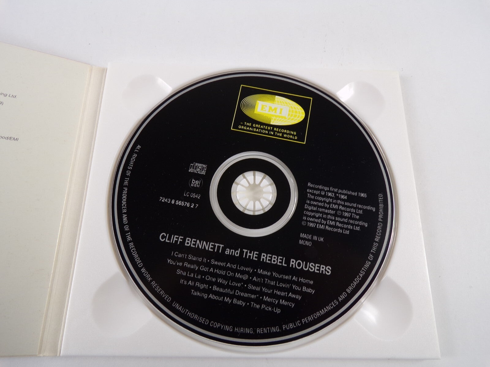 Cliff Bennett & The Rebel Rousers I Can't Stand It Sha La La The Pick Up CD#60