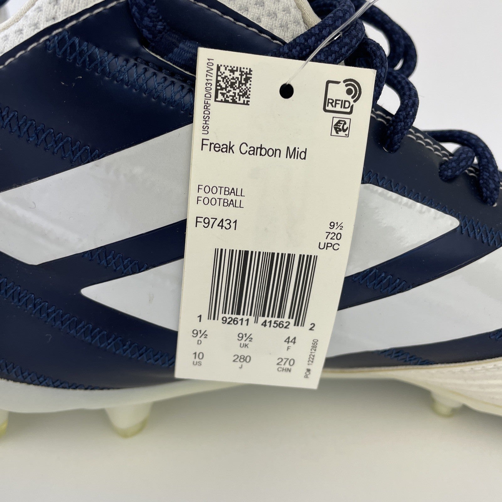 Adidas Freak x Carbon Mid Football Cleats Mens sz 10 F97431 Lacrosse White Blue