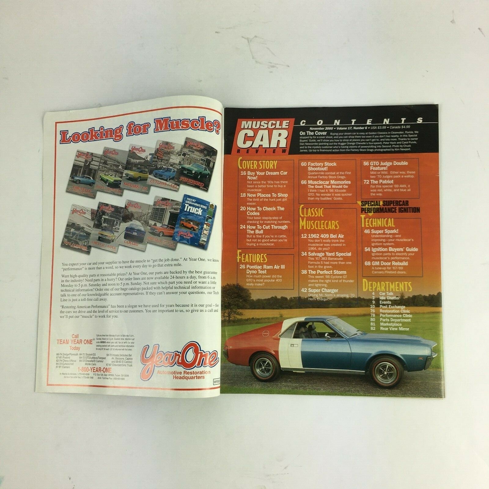November 2000 Muscle Car Magazine Buy Your Dream Car Now! 62 409 Bel Air 