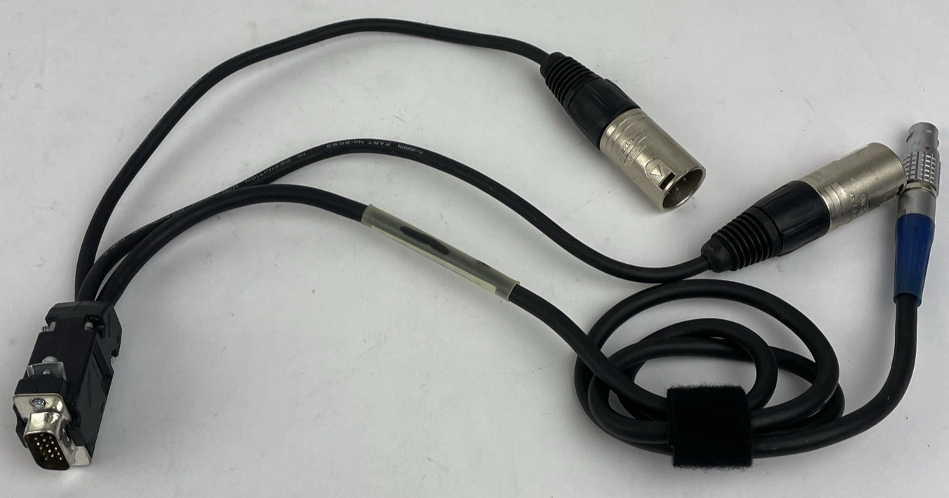 DB15 Male Cable to 2 x Neutrik XLR 4 Pin Male + to Lemo FGG.1B 10 Pin Male Cable