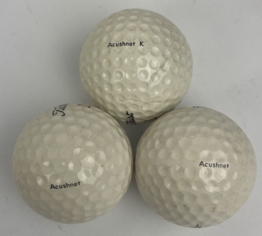 Vintage Titleist by Acushnet golf balls lot of 3 number 1 collectible golf memorabilia display set