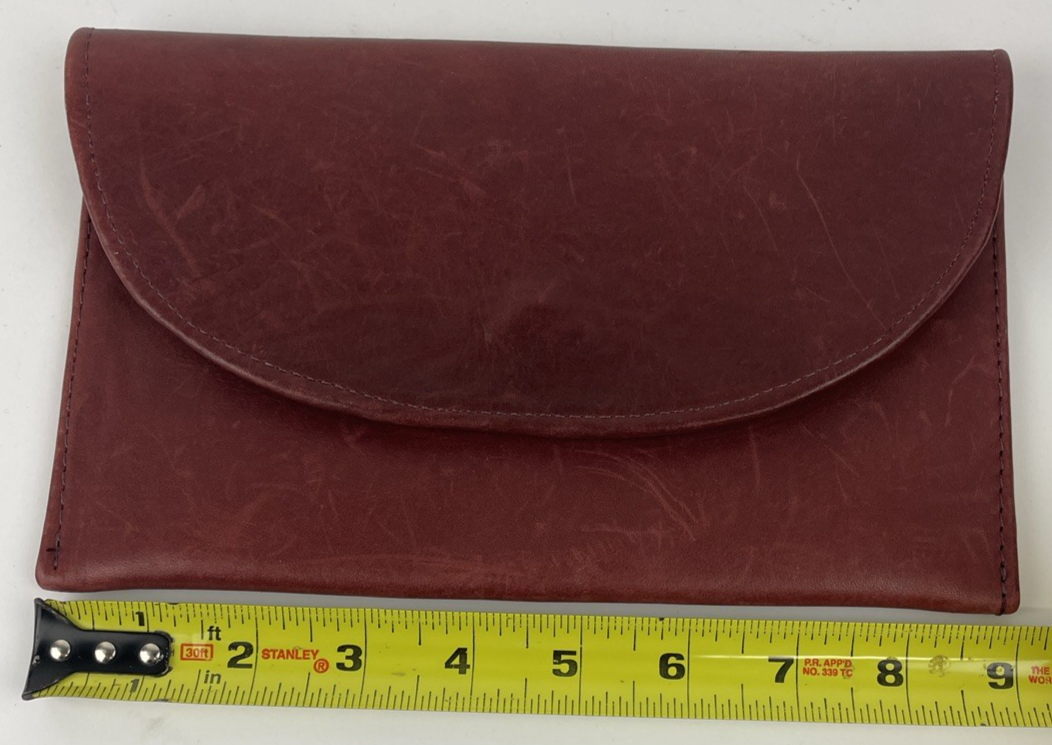 NEELY MACK SAN FRANCISCO BURGANDY LEATHER Heiress Cowhide Clutch Purse Wallet