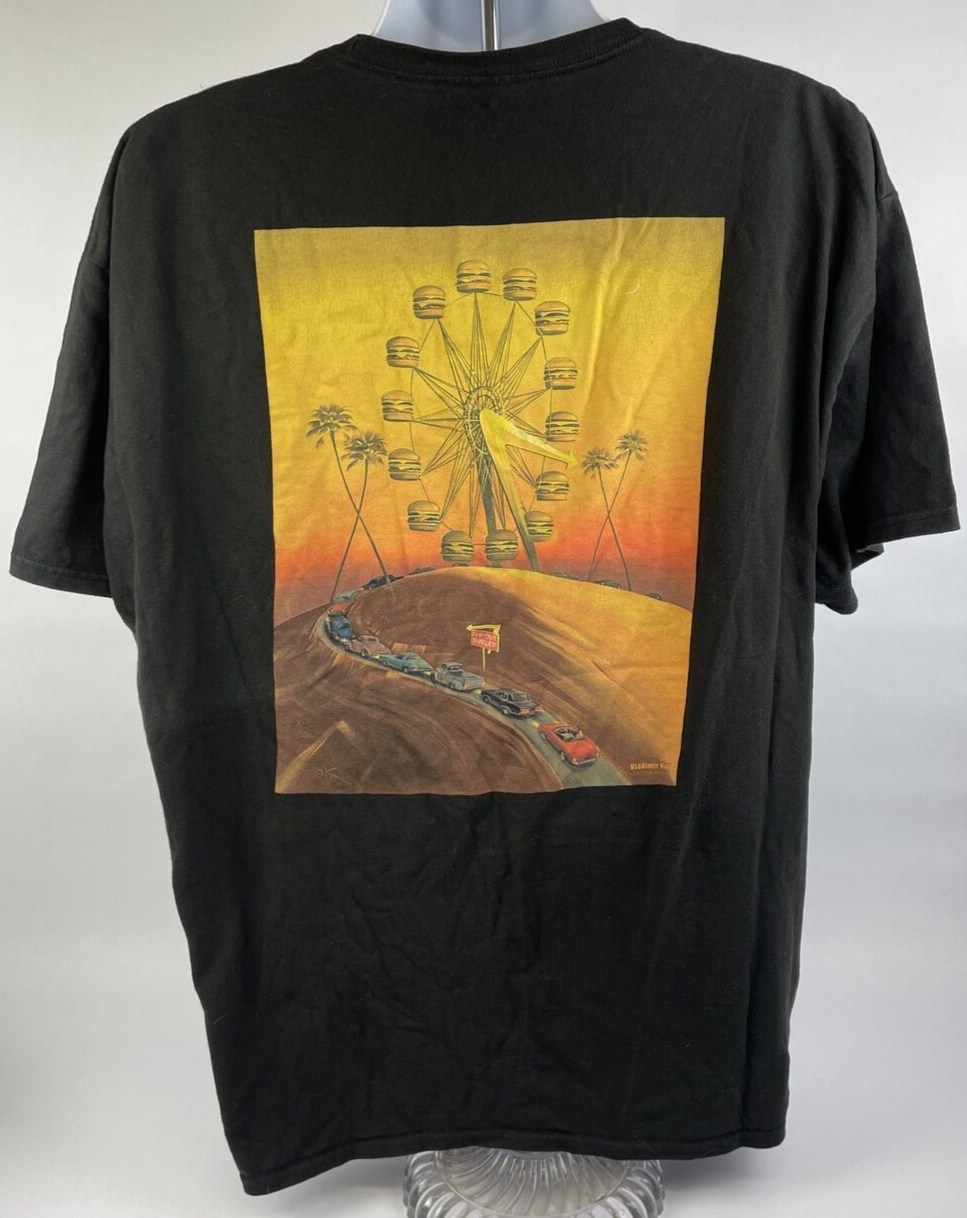 Lot of 2 x Vintage In N Out Burger California Shirt Adult XXL Black Fast Food