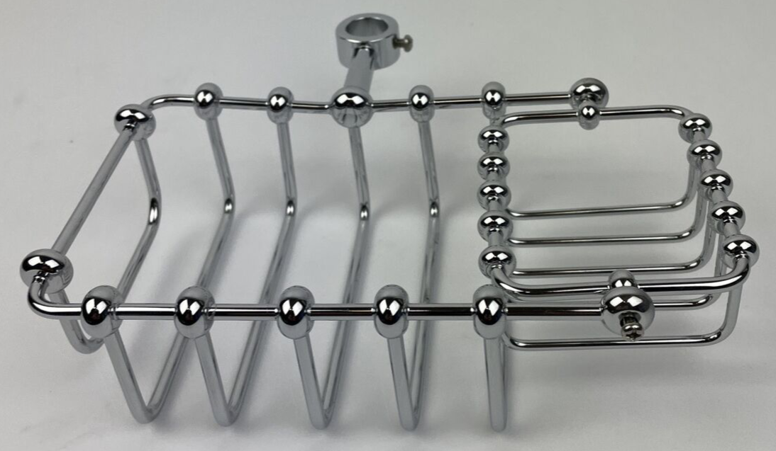 SH 214-CP 7-Inch Riser Mount 5/8" Soap Basket for Clawfoot Tubs Polished Chrome