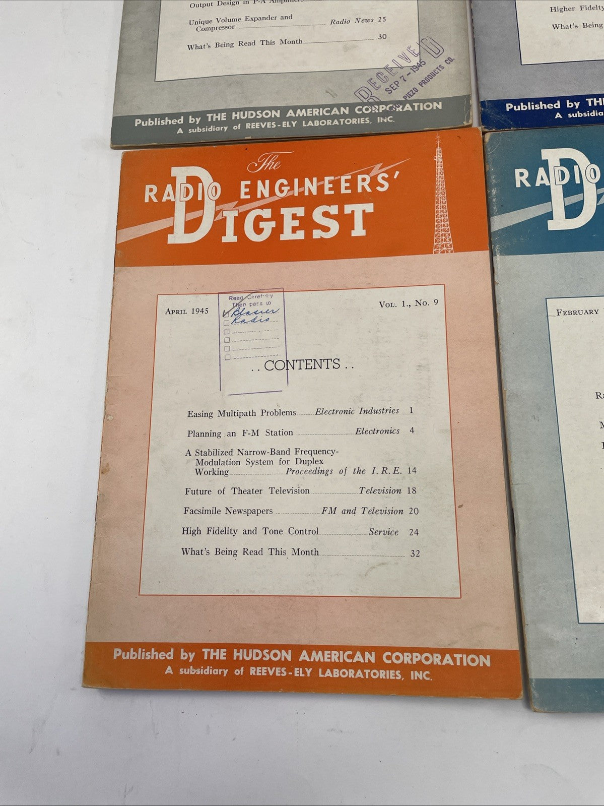 Lot of 8 x The Radio Engineers' Digest 1945 Edition Hudson American Corporation