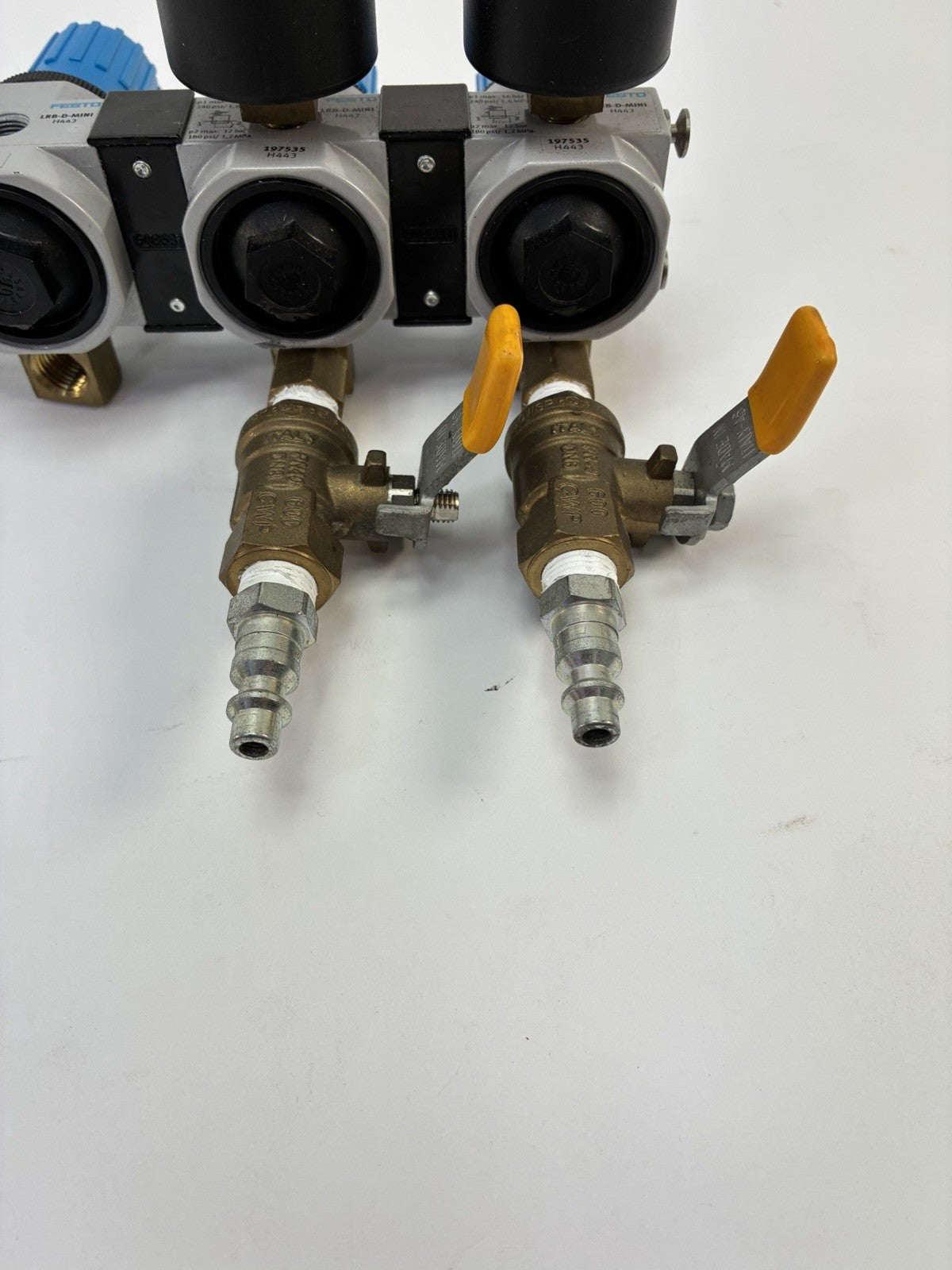 Festo LRB-D-MINI Pneumatic Pressure Regulator Manifold 197535 w/ Gauges Valves