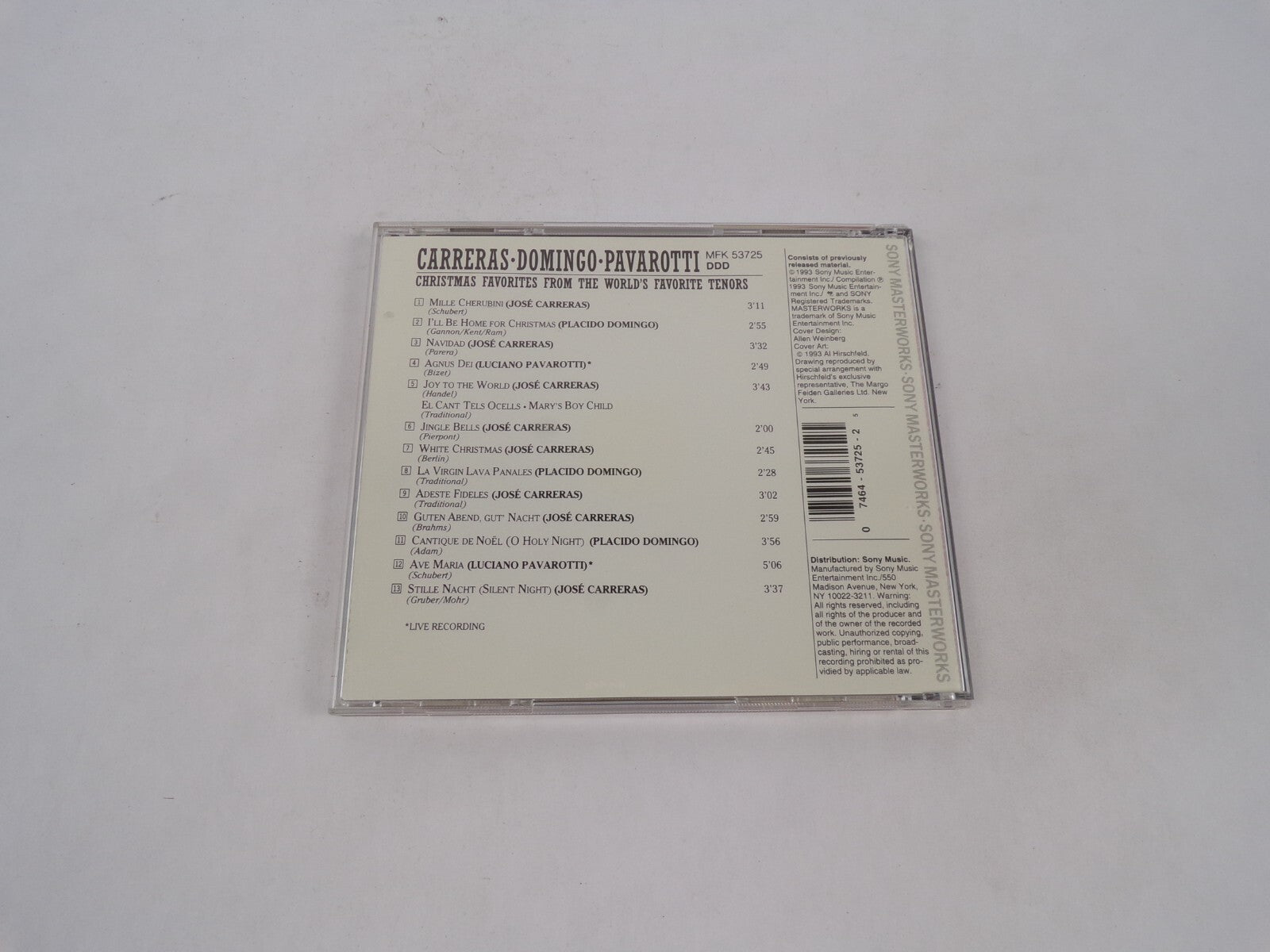 Carreras Domingo Pavarotti Christmas Favorites From The World's Favorite CD#70