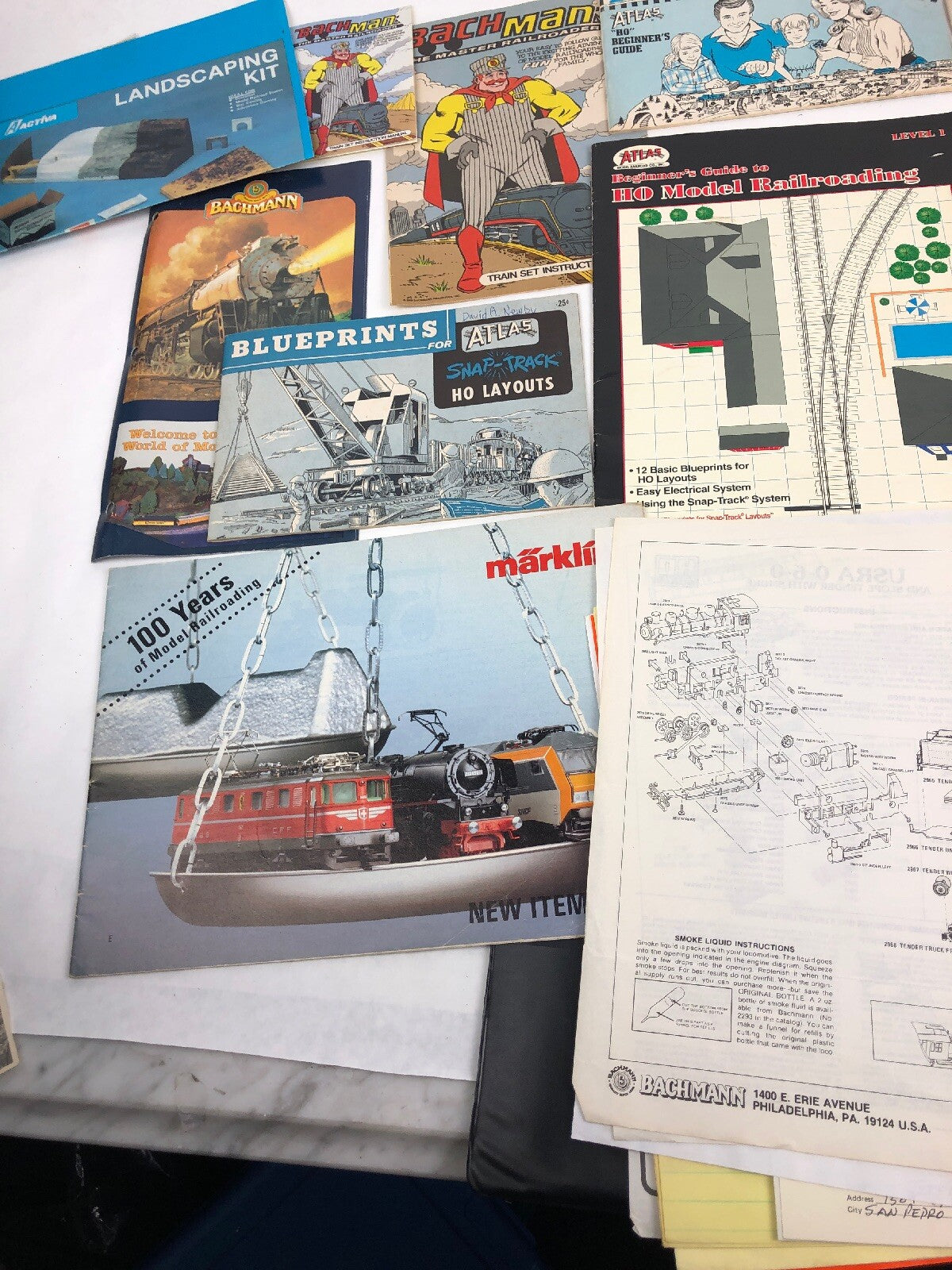 Vintage 60’s Atlas Train Blueprints for Snap-Track HO Layouts Booklets Bach Man