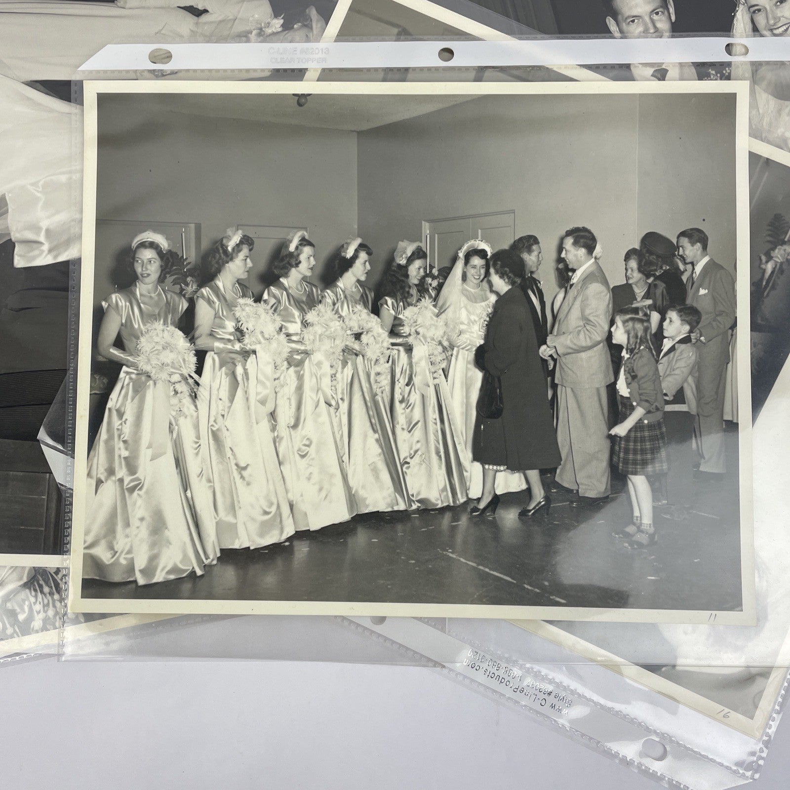 Vintage Large Photos Lot of 2 American Family Wedding Party 1960s Pictures 8x10