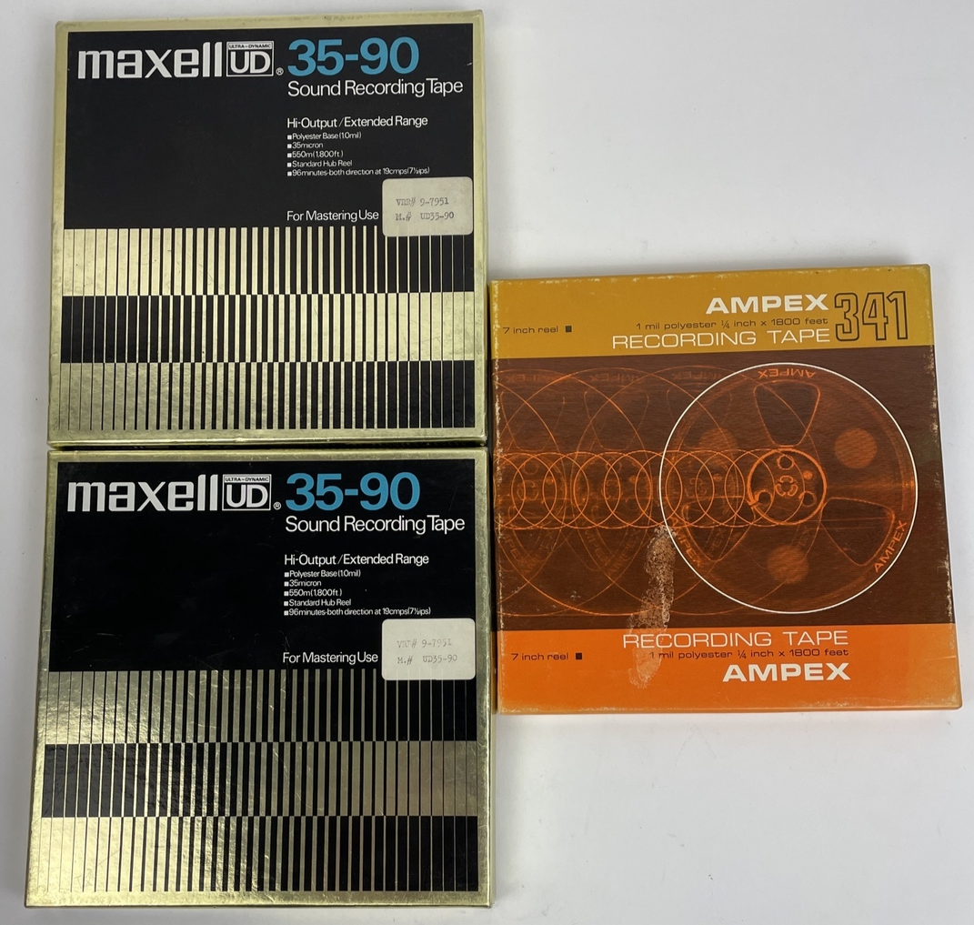 3 x Maxell UD 35-90 Hi-Output Extended Range Low Noise 7” Reel to Reel LOT