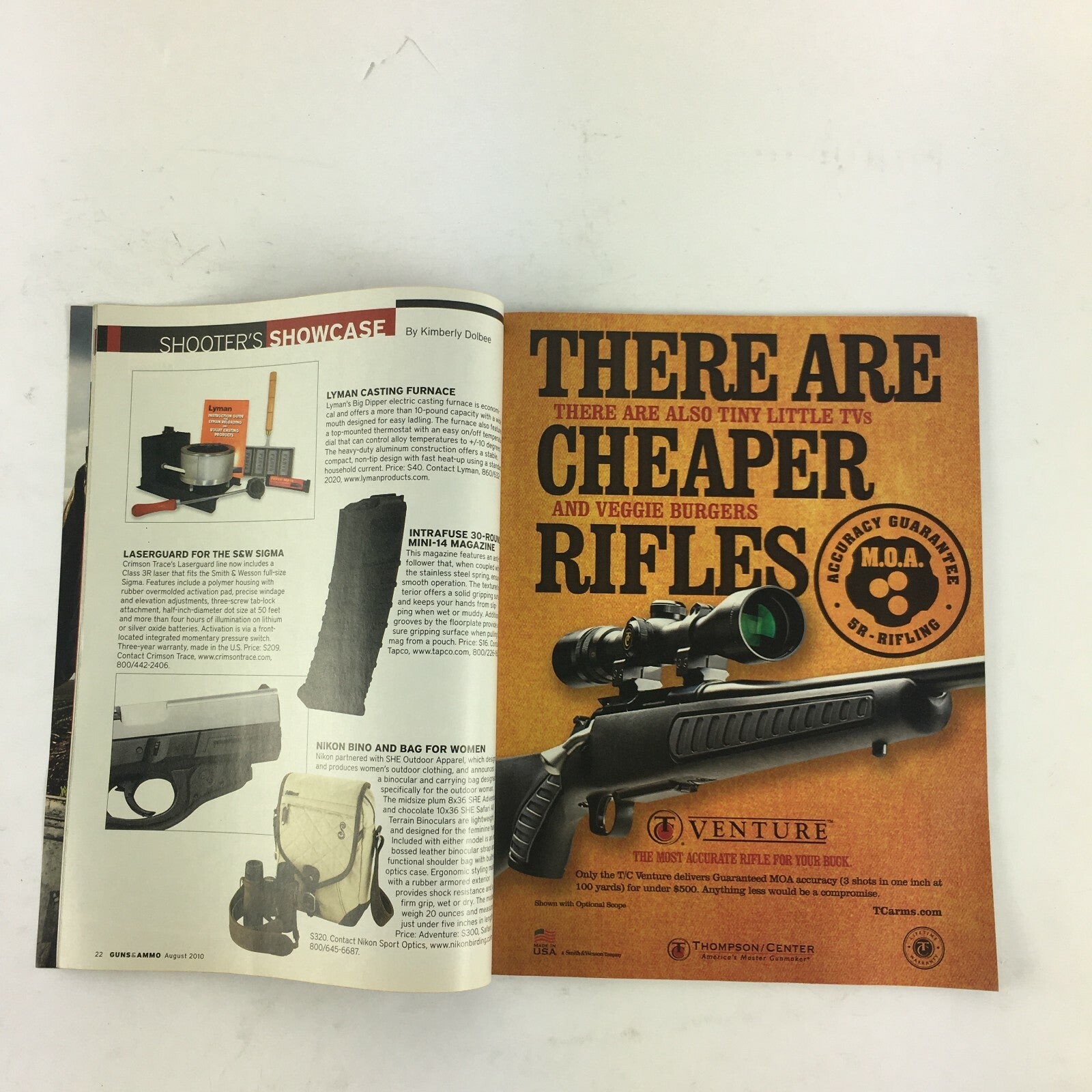 August 2010 Guns & Ammo Magazine More Bore!.45 XDM Warp-Speed Rimfire .22 Pistol