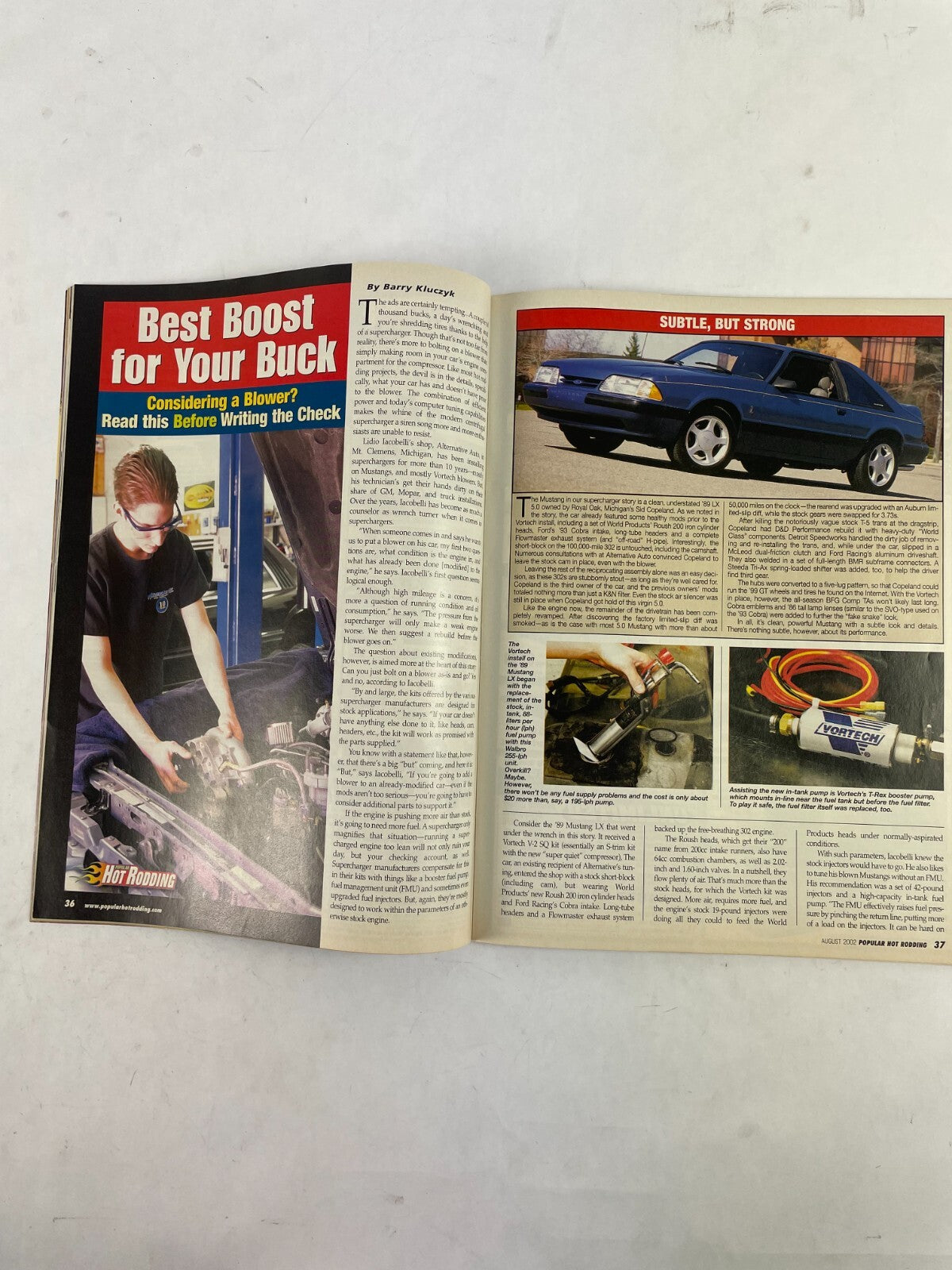 August 2002 Hot Rodding Magazine Track Fever Tri 5 For Haulin NMCA Blower Kit