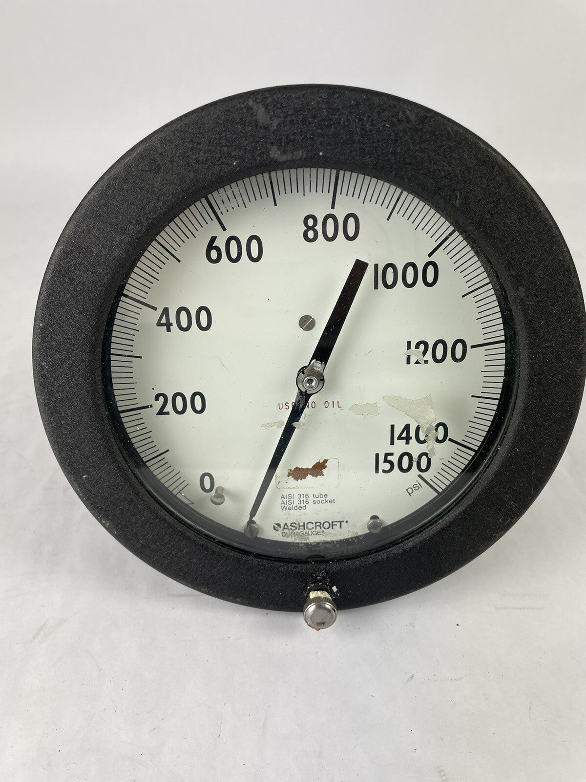6" Ashcroft Duragauge AISI 316 Tube & AISI 316 Socket Range 0-200 PSI