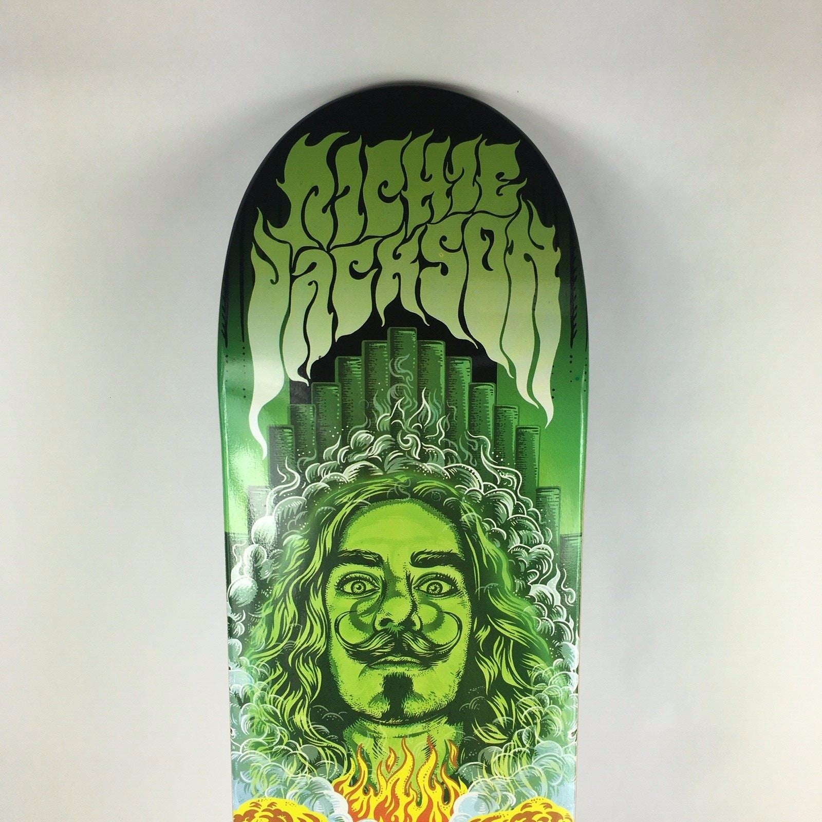 Death Skateboards Richie Jackson Pro Smoke Mirrors 8.25-inch skateboard deck with free grip tape and signature artwork.