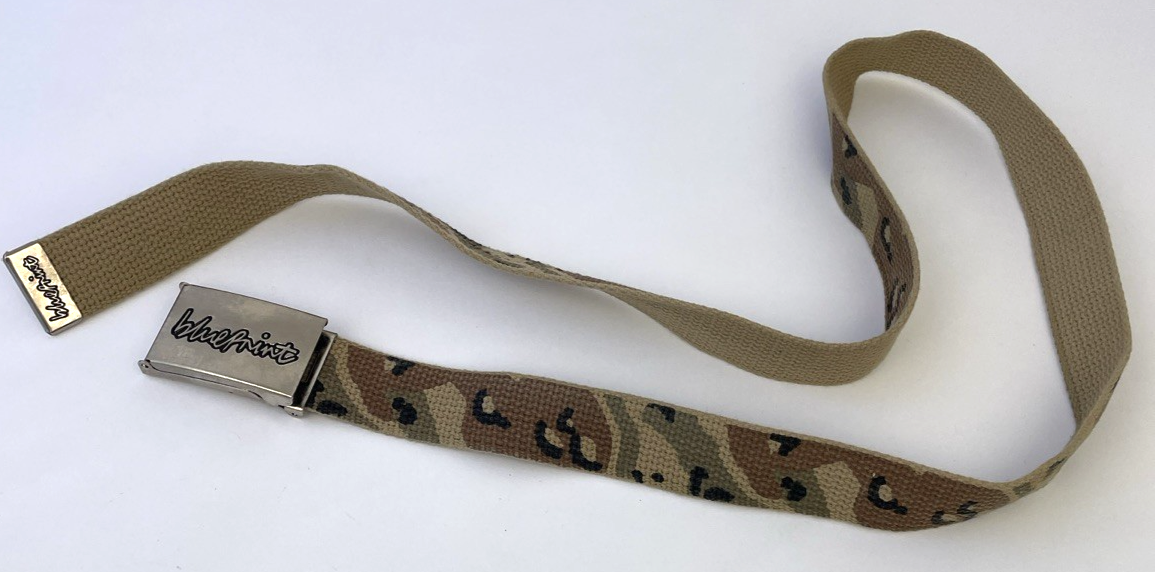 Vintage Blueprint Skateboards UK Canvas Desert Camo Camouflage Belt OSFM - RARE