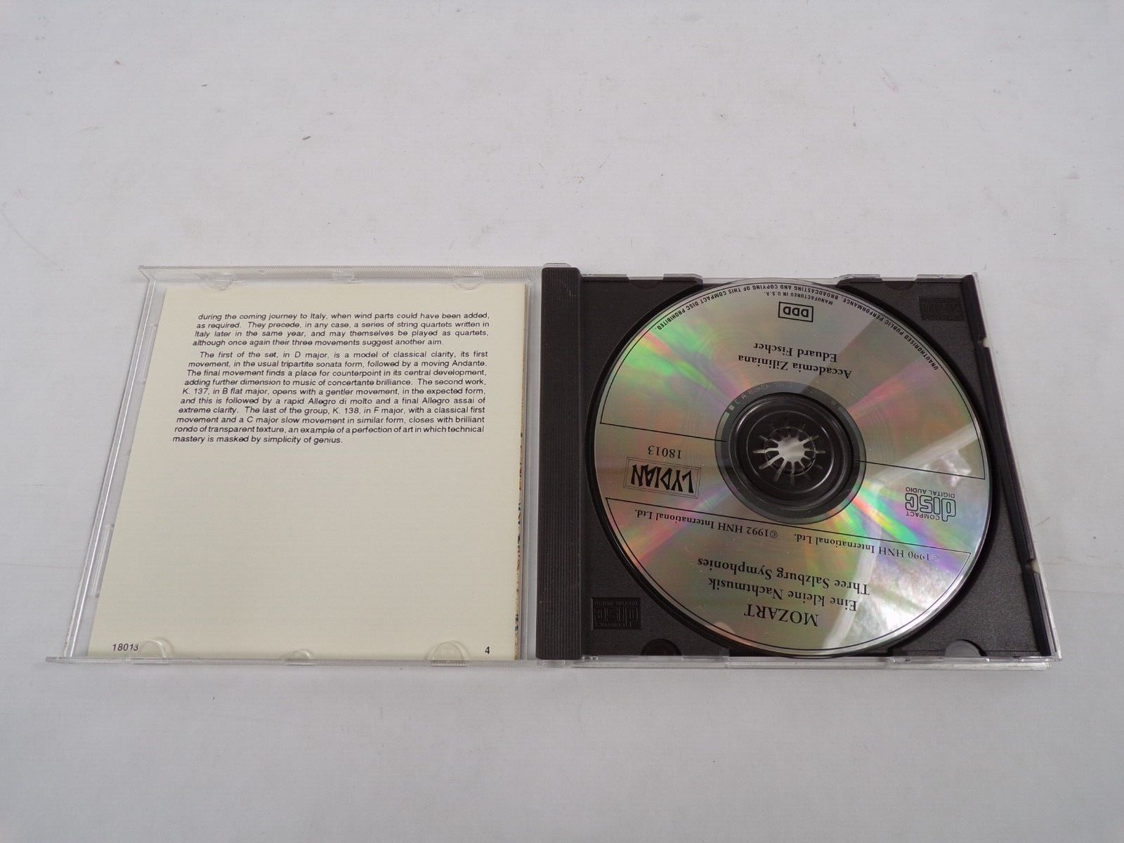 Mozart Elne Klelne Nachtmusik Salzburg Symponies Sllegro Romanze Menuetto CD#30