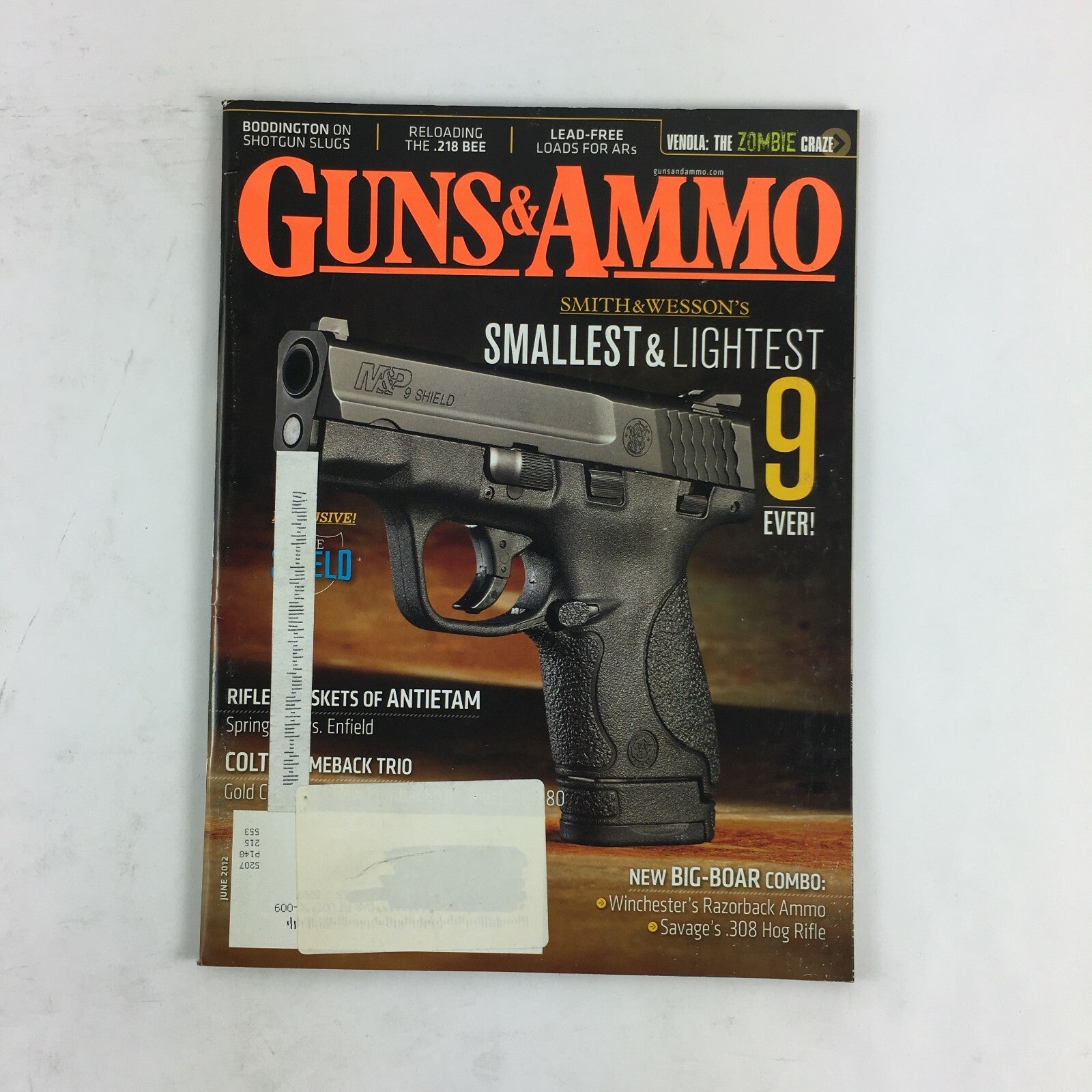 June 2012 Guns & Ammo Magazine Smallest&Lightest 9 Ever Savages .308 Hog Rifle