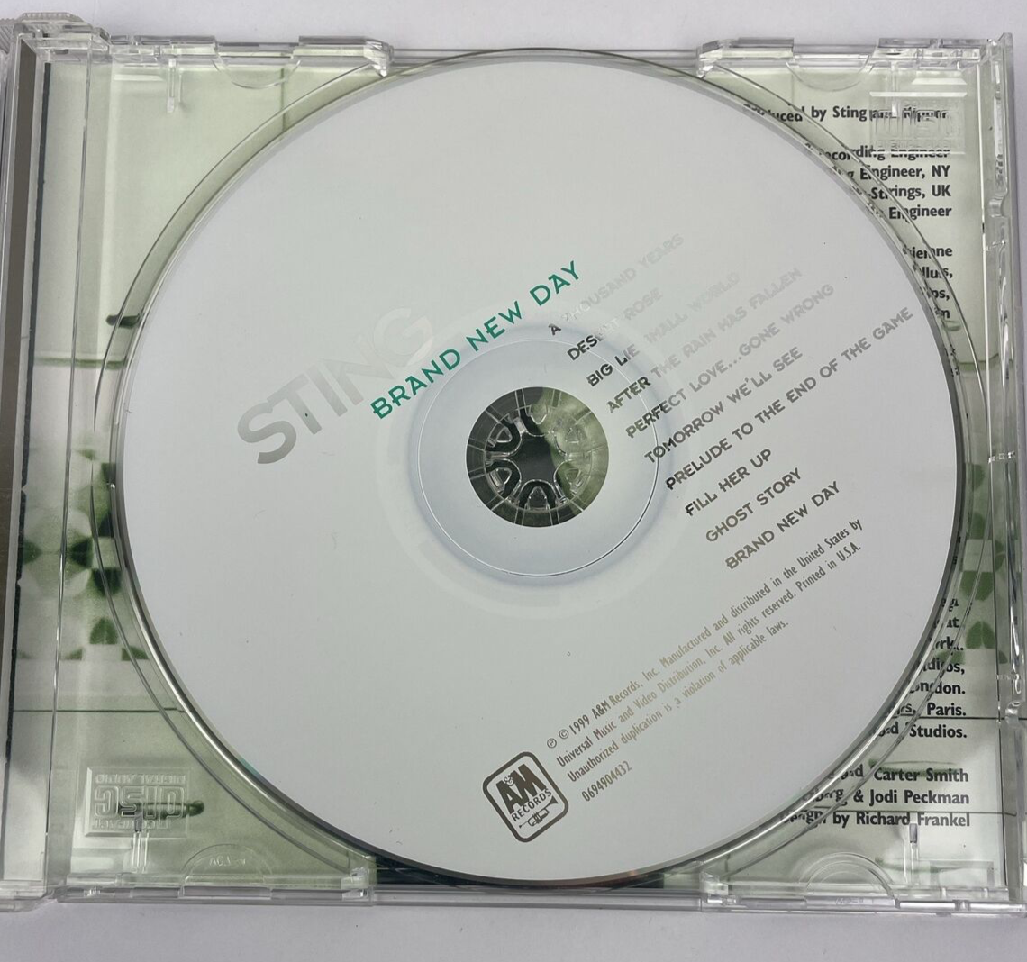 Sting - Brand New Day Digital Audio CD A&M Records 1999 10 Tracks VGC          S