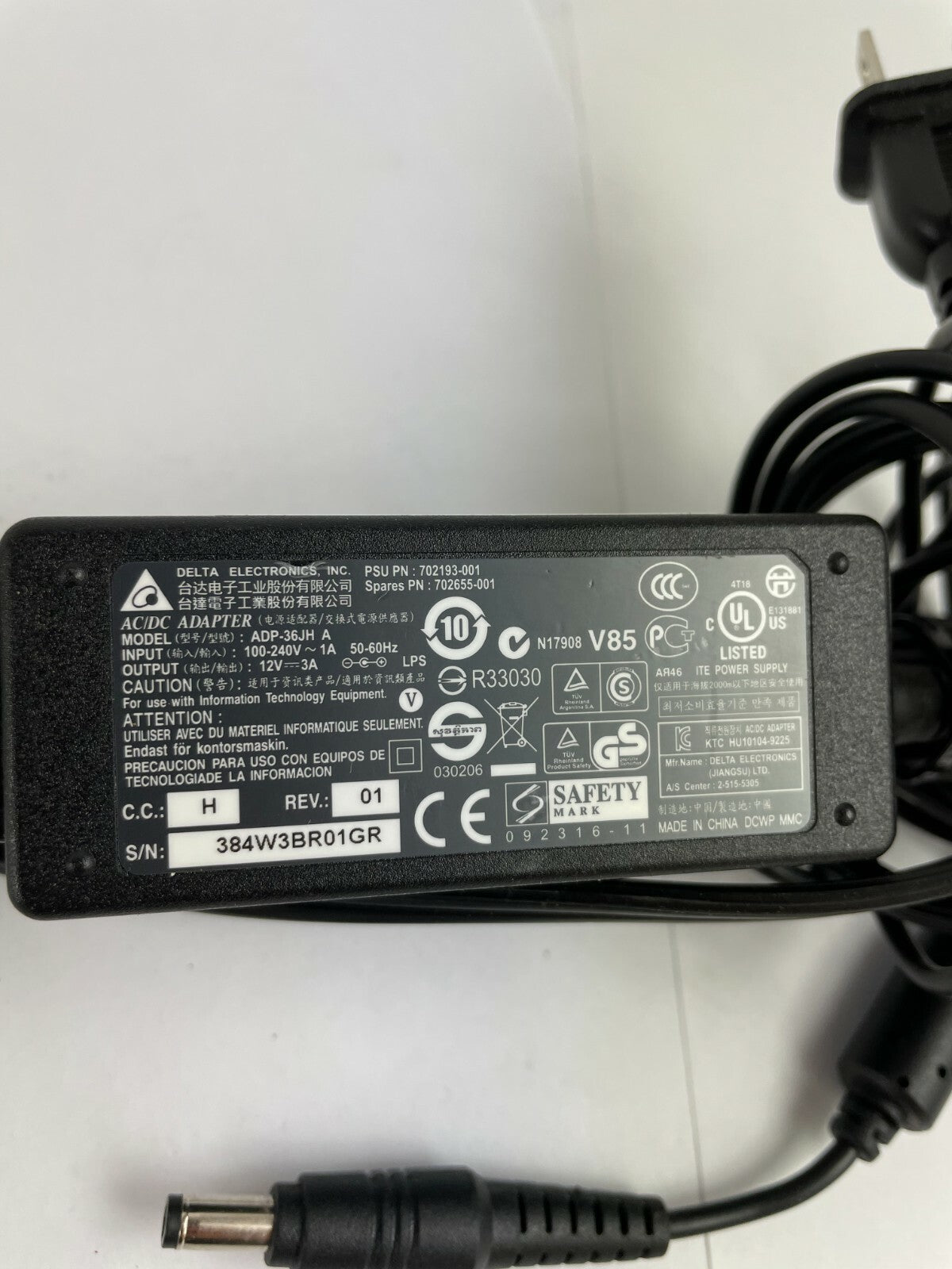 Genuine Delta Electronics ADP-36JH A Output 12 V 3 A  Power Supply Adapter A83
