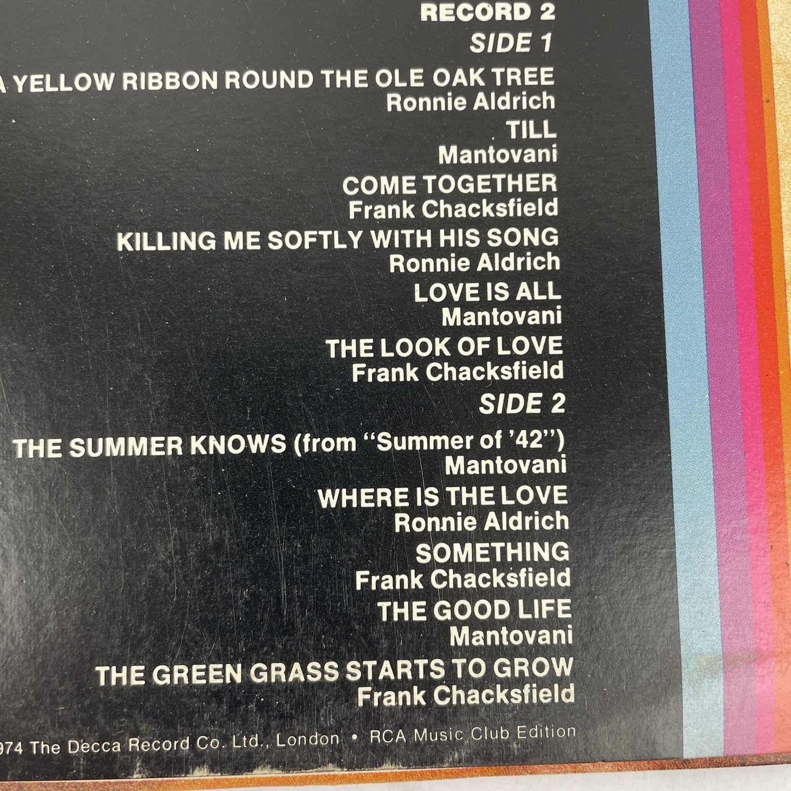 Mantovani, Frank Chacksfield, Ronnie Aldrich – The Best Of The '70s Vol. 2 LP