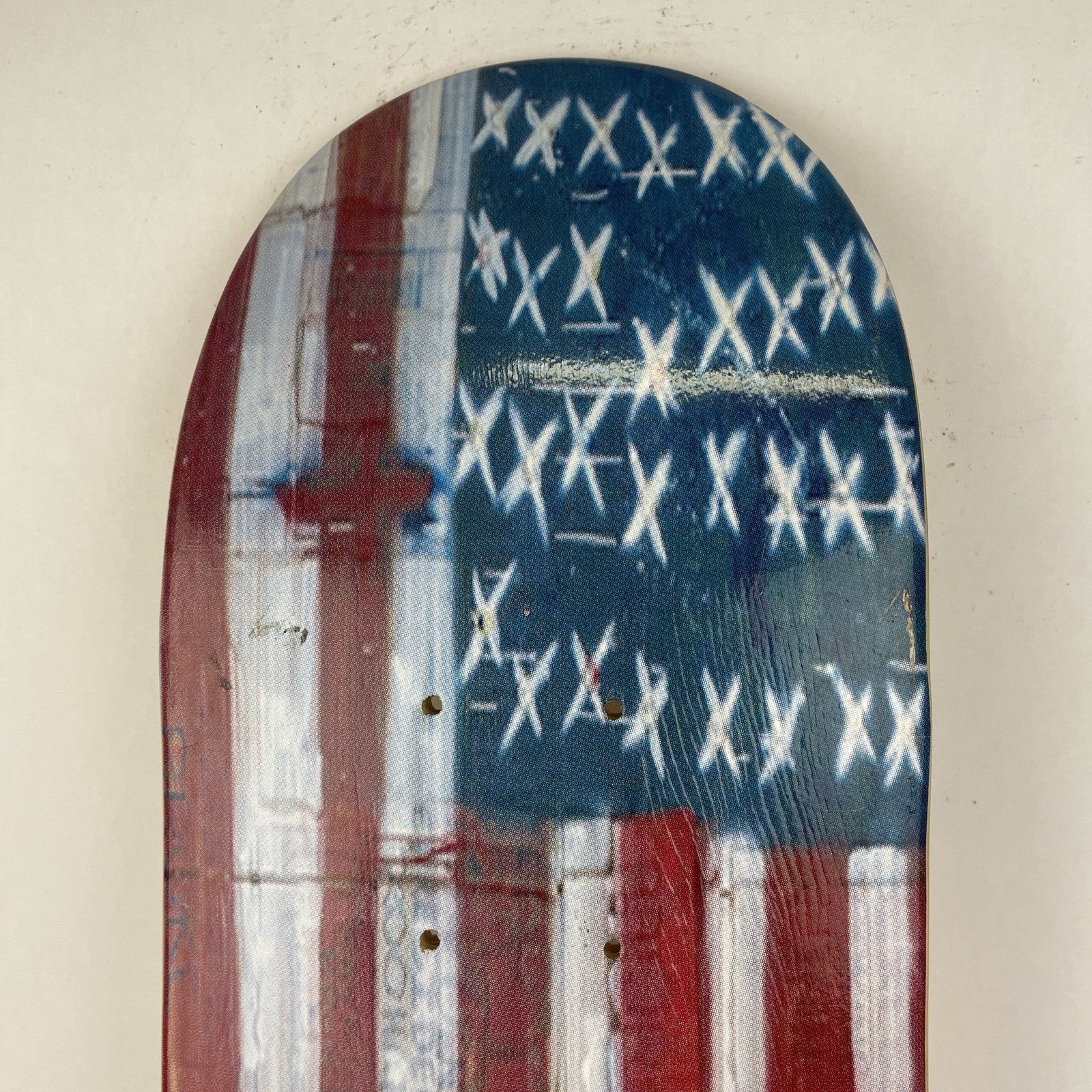 Dystopian American Flag Punk Rock Hunger & Peace Art Mini Skateboard Deck 7"
