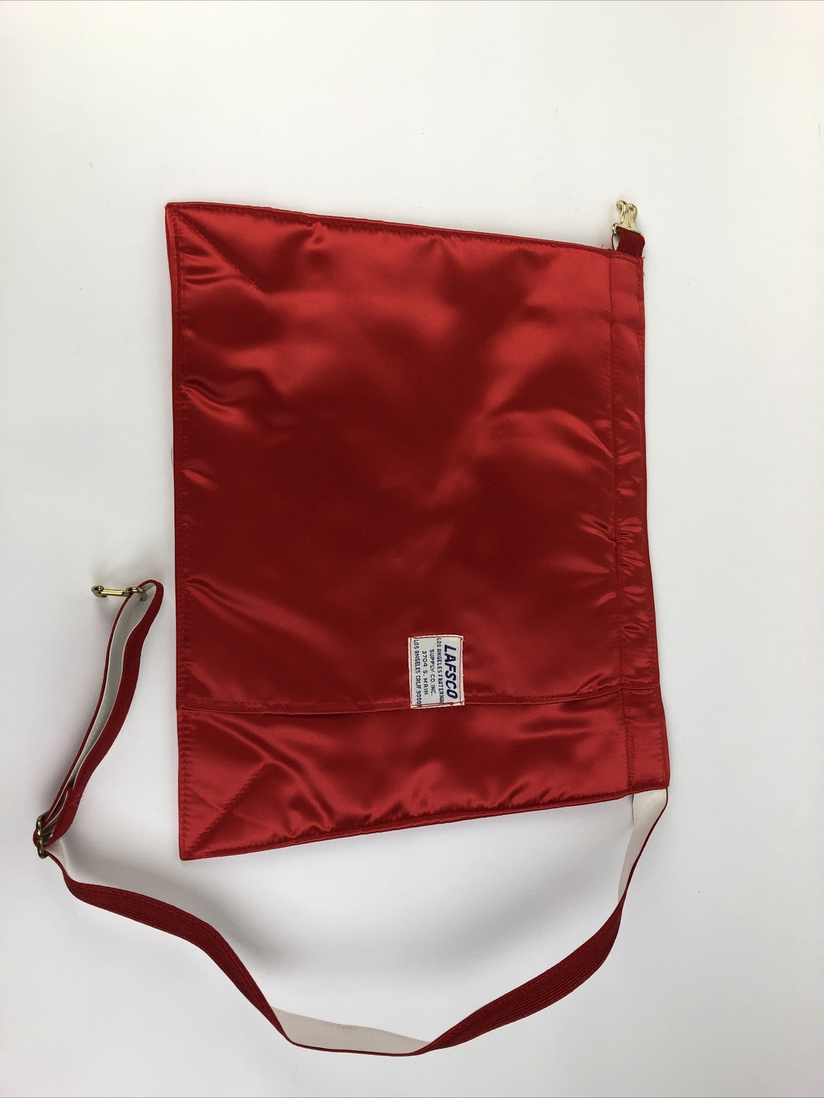 Vintage LAFSCO USA Free Mason Masonic Presentation Apron Banner Ornate RED WHITE