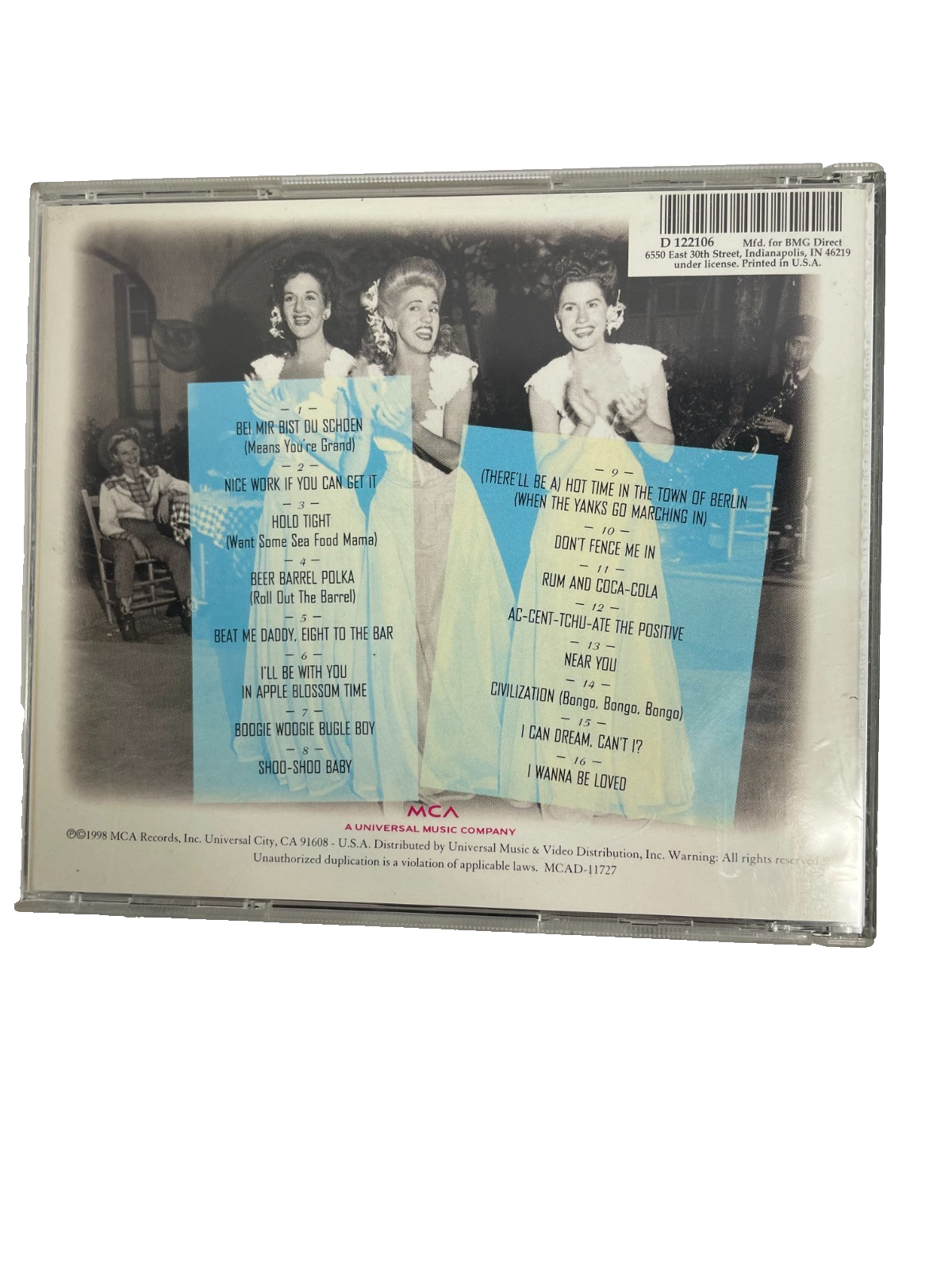 Andrews Sisters Greatest Hits The 60th Anniversary Collection Near You CD#6