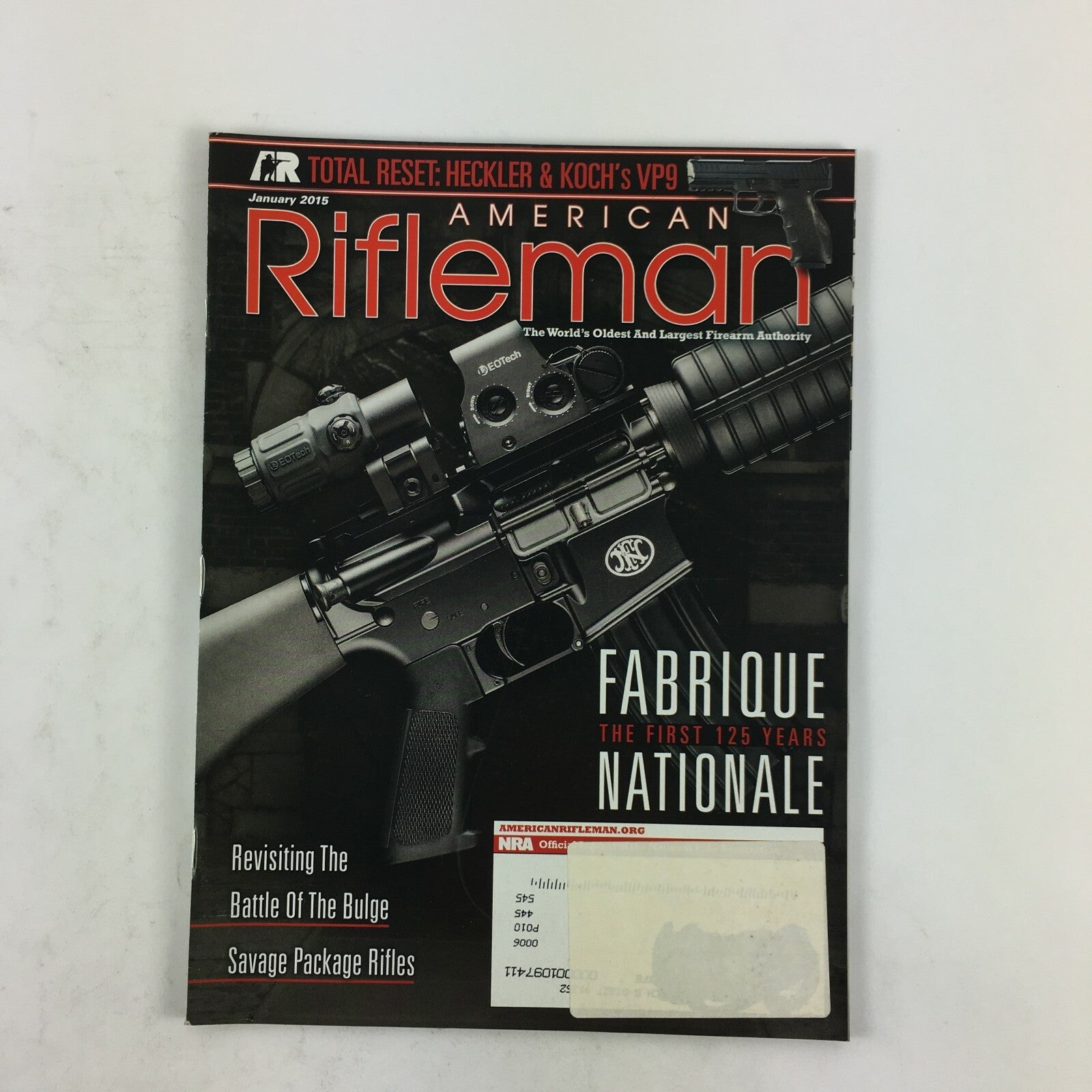 January 2015 American Rifleman Magazine Fabrique Nationale Savage Package Rifles