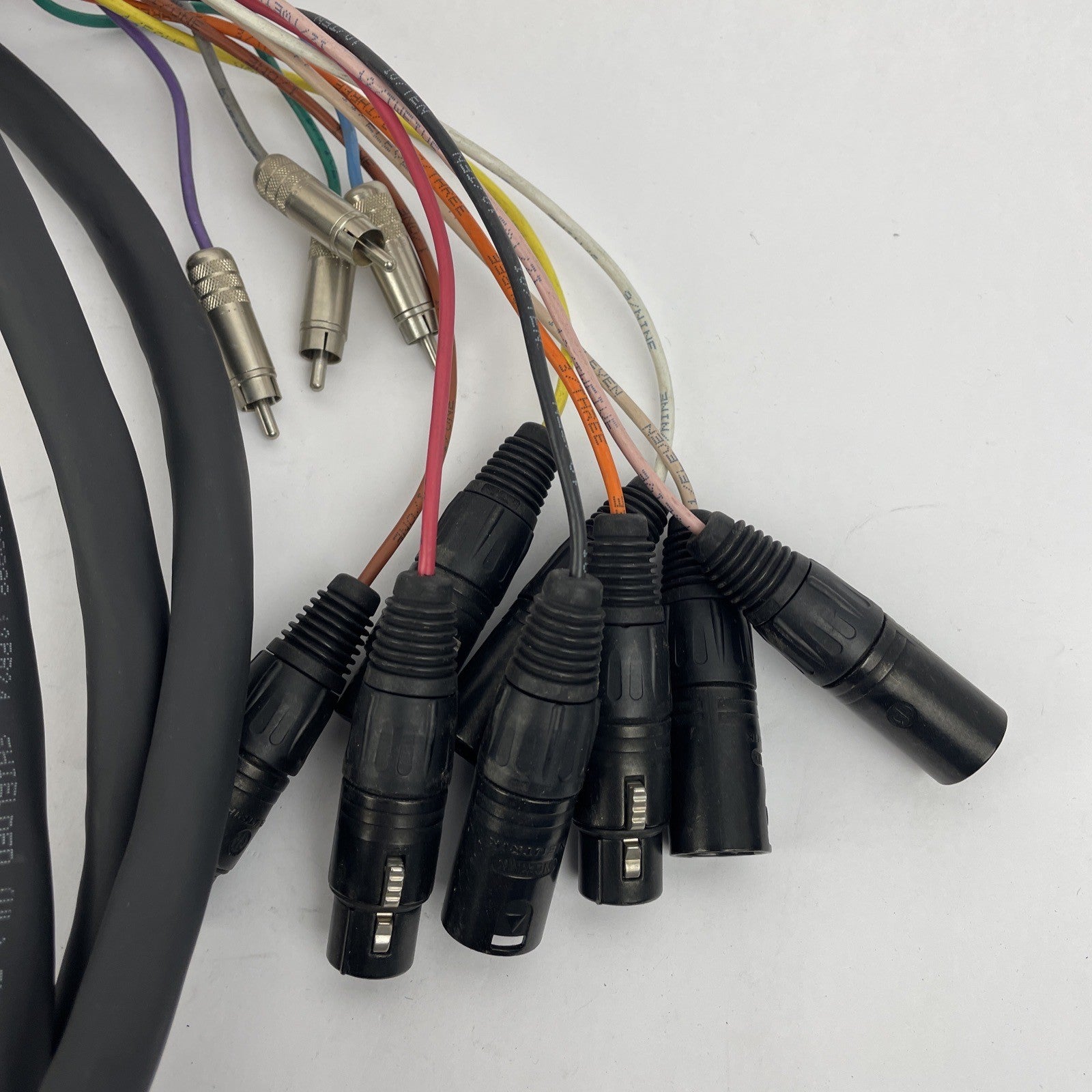 12 Channel Male 1/4" Phone to 3-Pin Neutrik XLR Black Female Male Snake Cable **