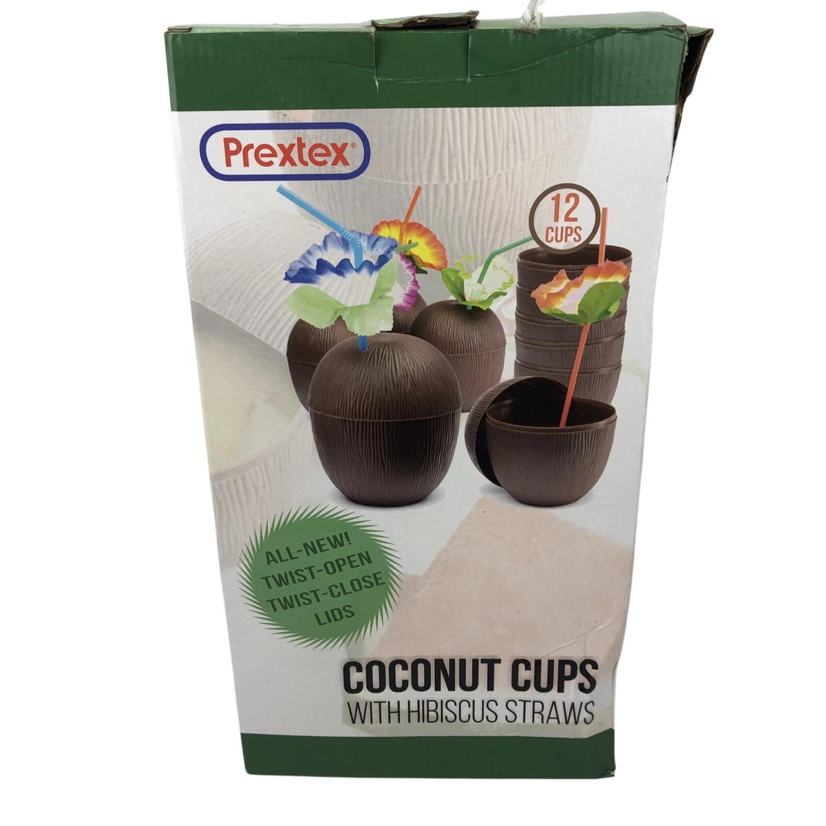 Prextex 12 Pack Coconut Cups for Hawaiian Luau Kids Party with Hibiscus... LOOK