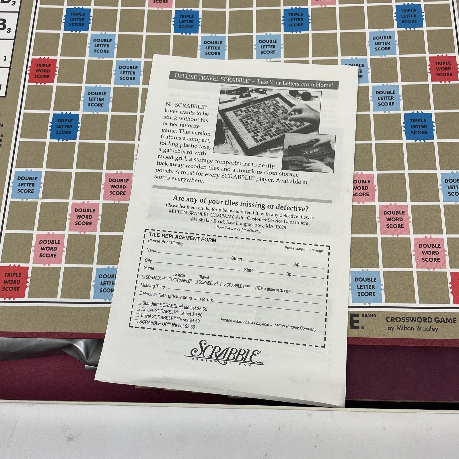 Vintage 1989 SCRABBLE Milton Bradley Crossword  Board Game Complete VGC LOOK