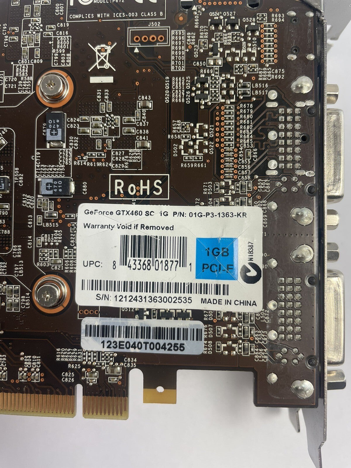 EVGA 01G-P3-1363-KR GeForce GTX 460 1GB GDDR5 Dual DVI Video Card