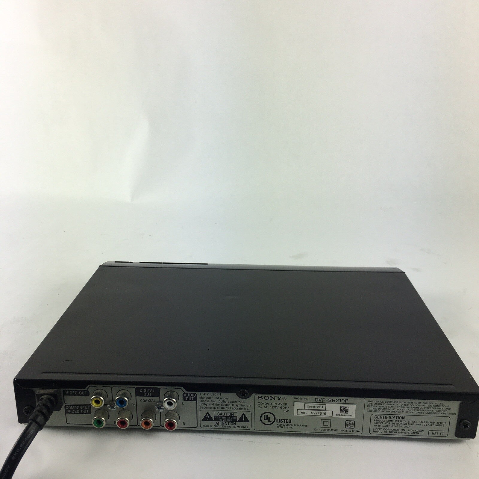 Sony Progressive Scan CD DVD Player Black DVP-SR210P Great Condition FREE SHIP!