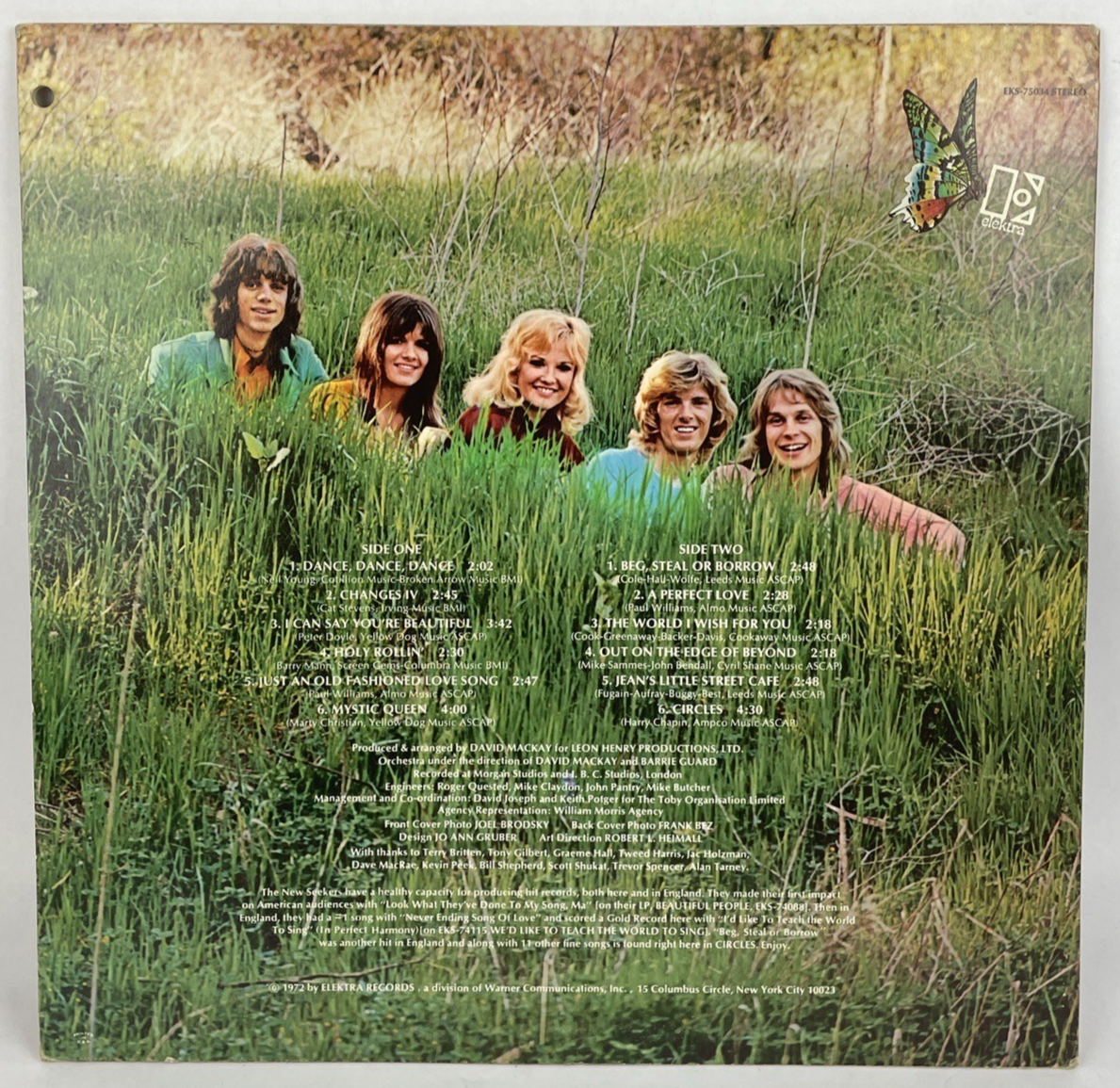 The New Seekers - Circles LP Vinyl Record 1972 Elektra Records Promo Copy