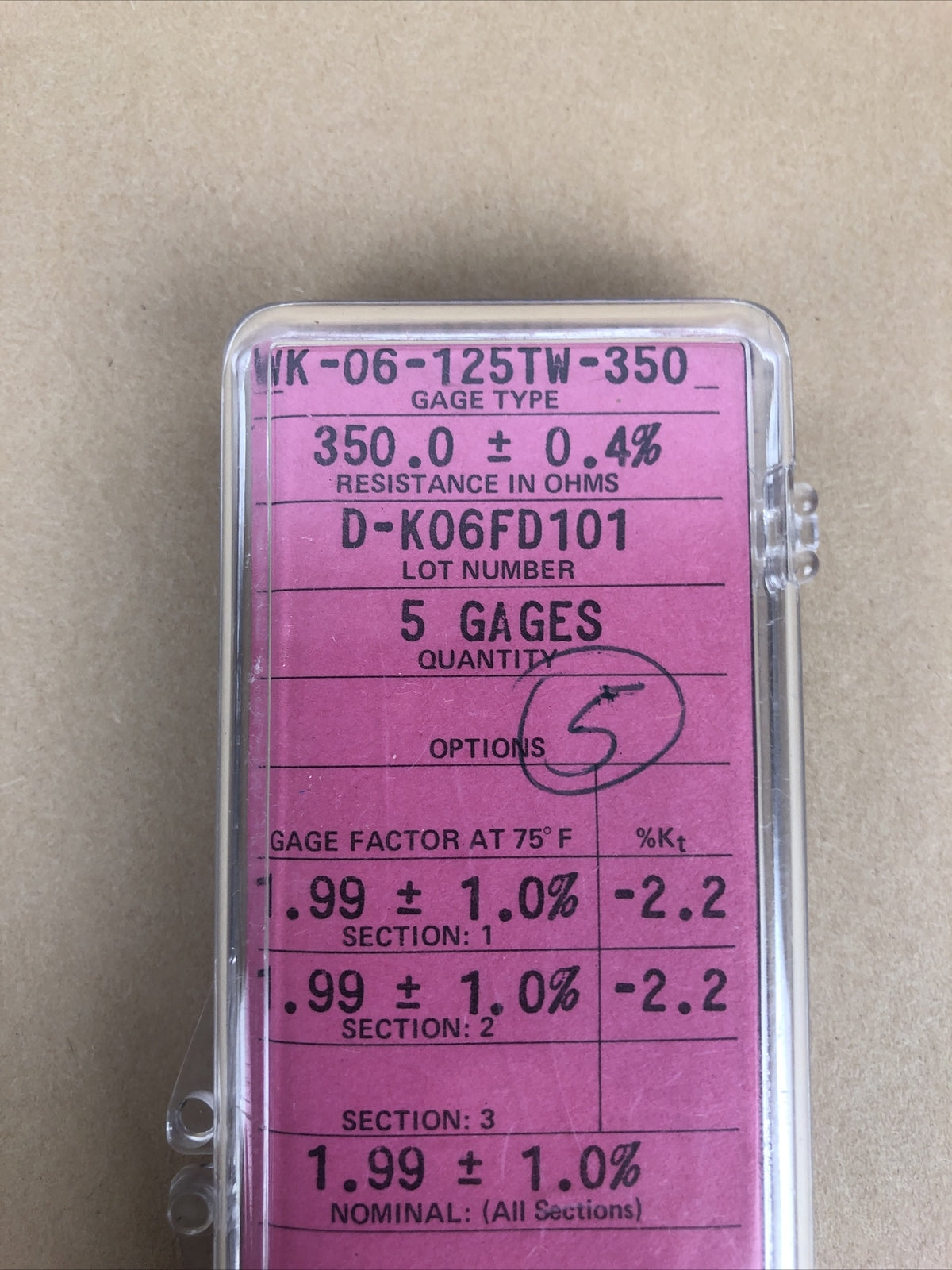 Micro Measurements Precision Strain Gage WK-06-125TW-350 - 5 pk gages NEW