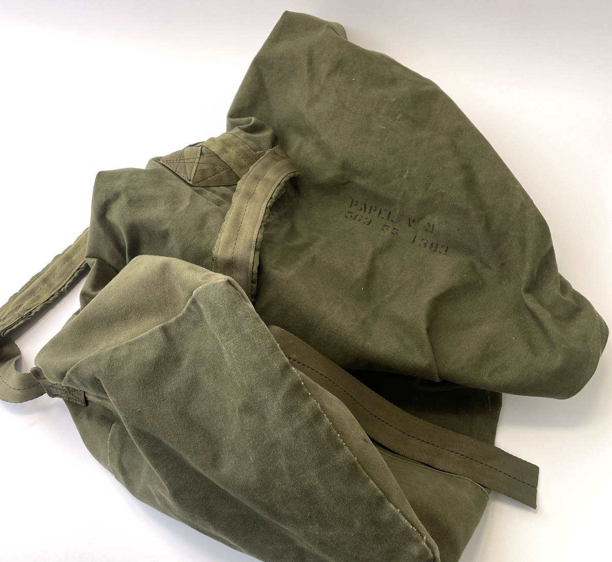US Army Duffel Bag O.D.7 Type II DSA100-73-C-0490 2 Straps Backpack Rebmar inc
