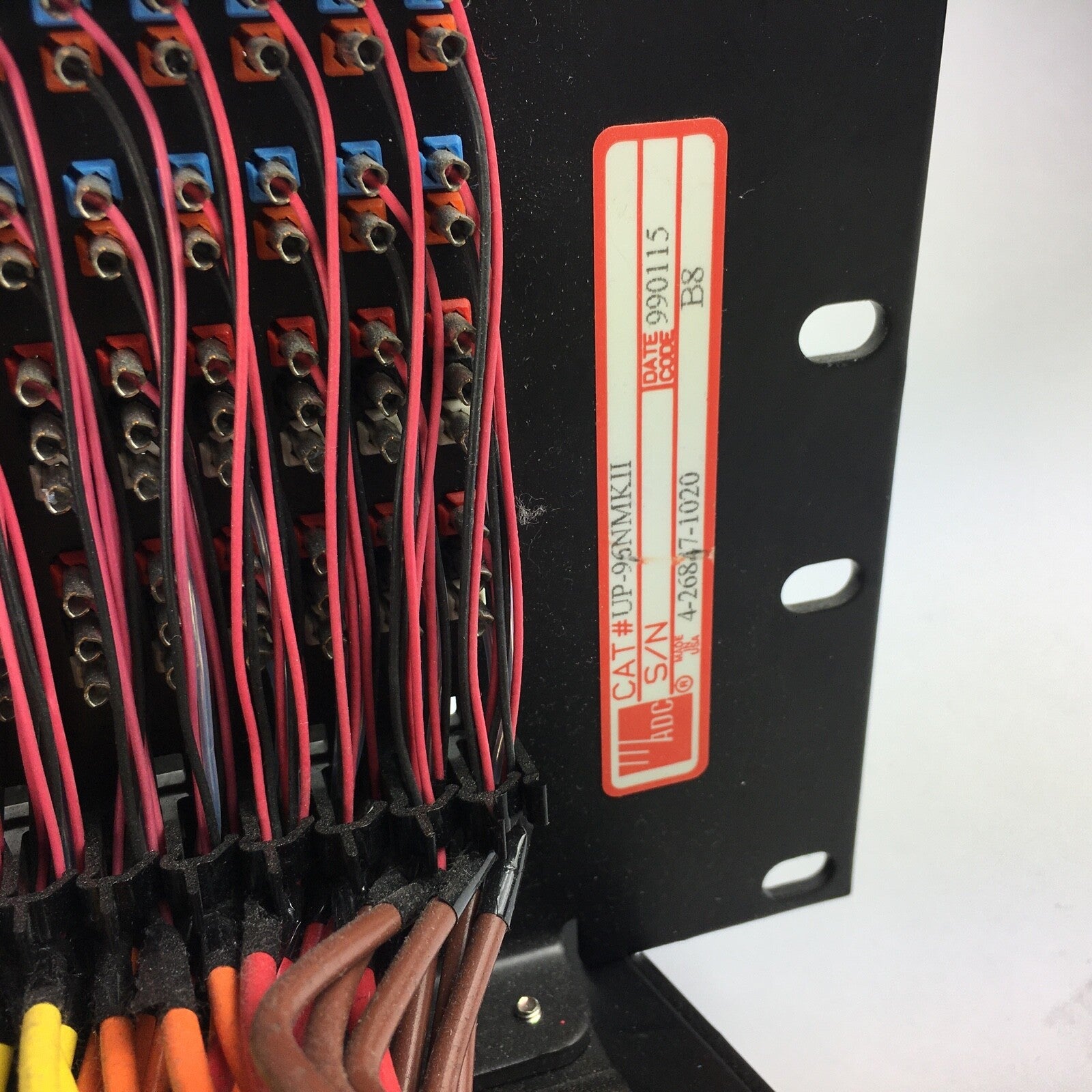 ADC 96 Bantam TT patchbay connected  to ADC UP-96NMKII  PPC RACKMOUNT PATCHBAY