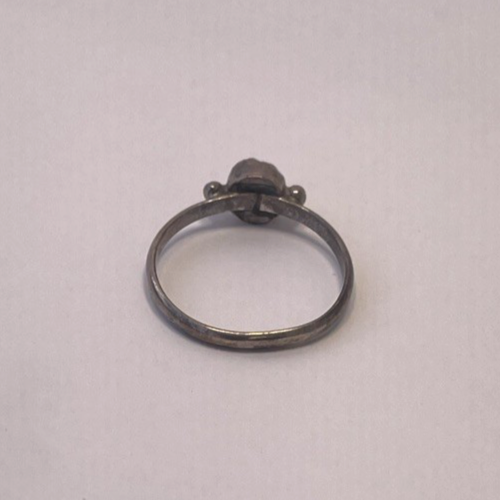 Dainty Native American Minimalist Mother Pearl 925 Sterling Silver Ring Size 3.5